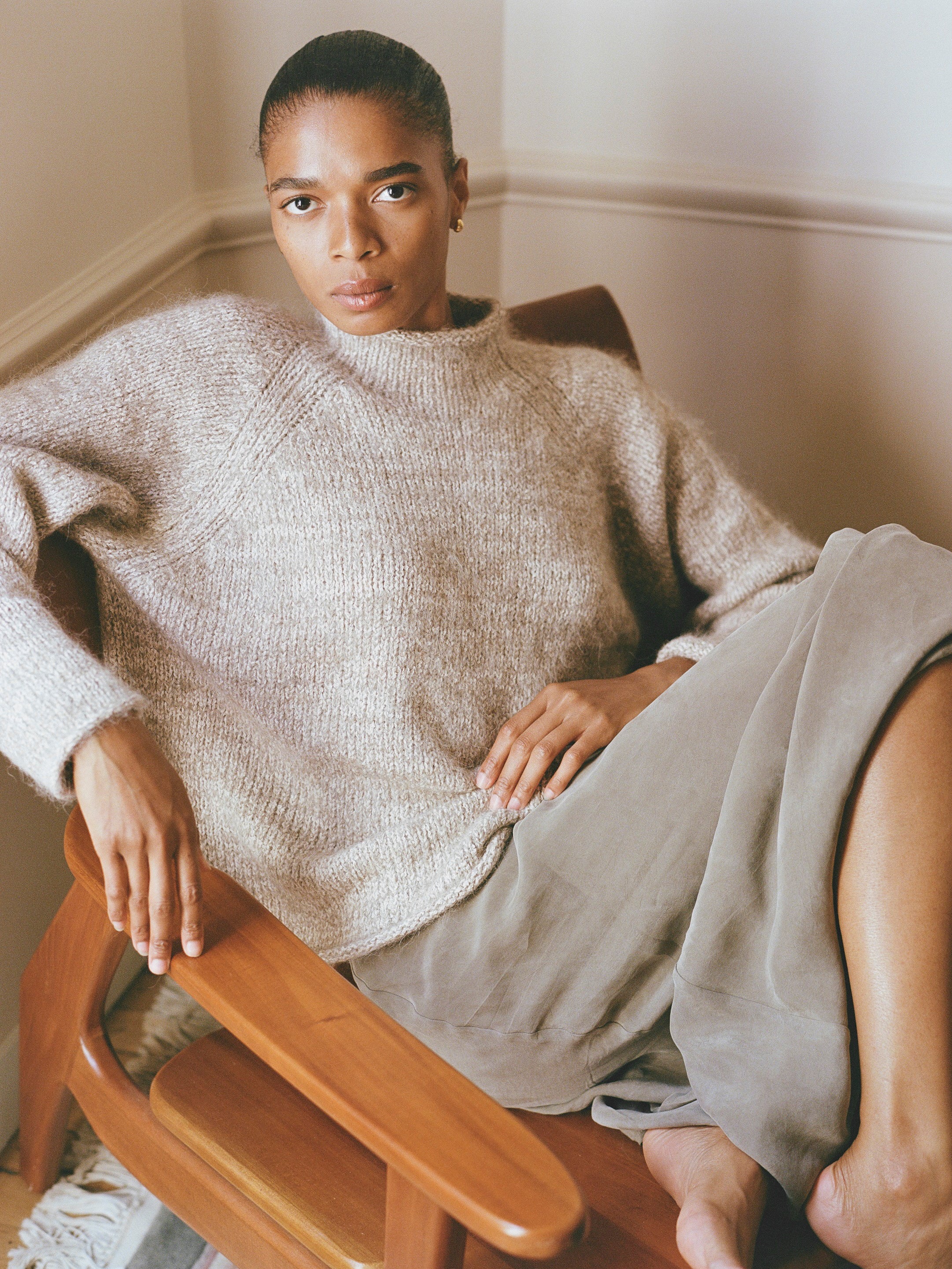 Lana Sweater, Suri Bouclé, Marled Ash