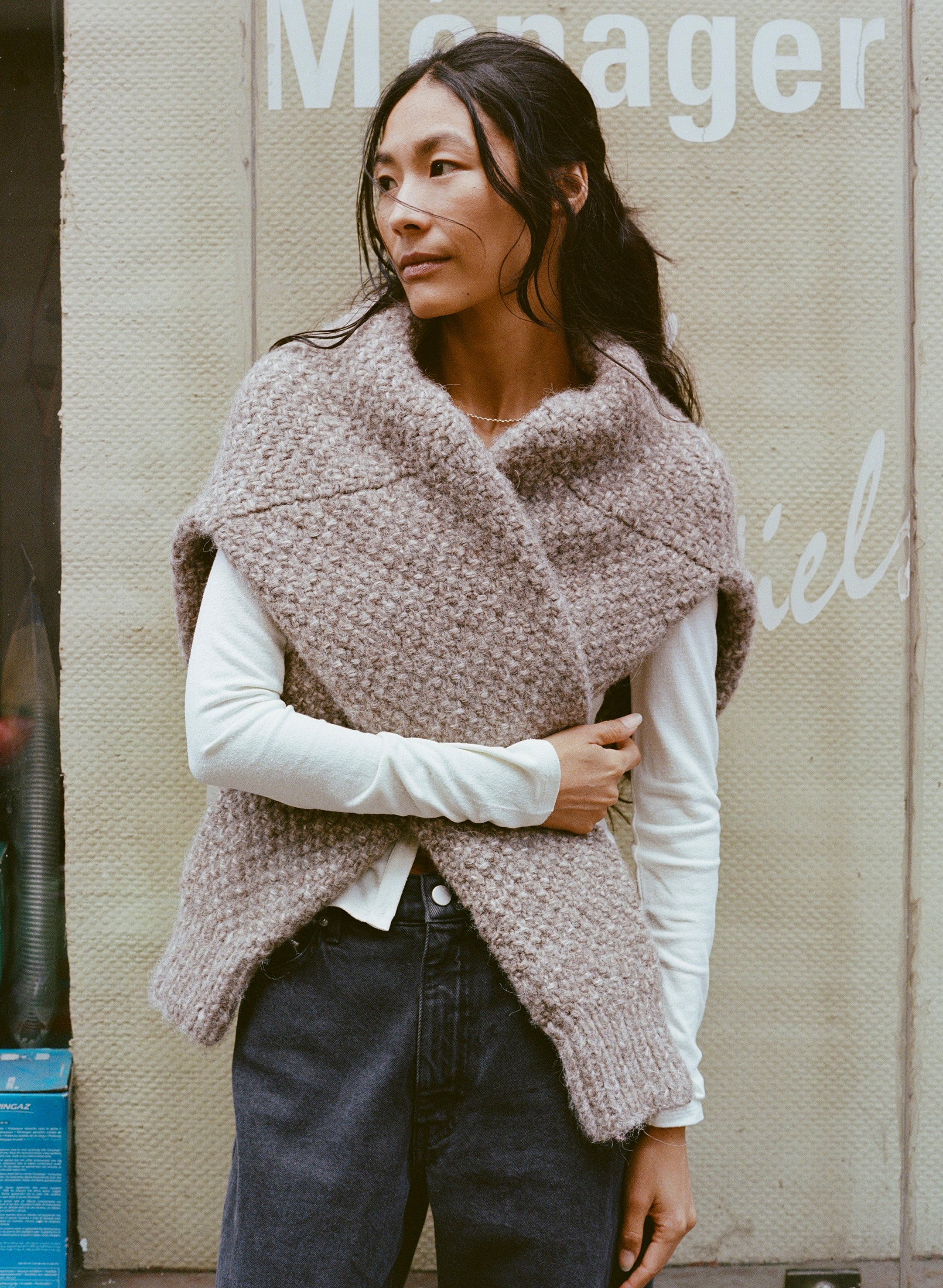 Gia Hand Knit Sweater, Alpaca Cotton, Shrub