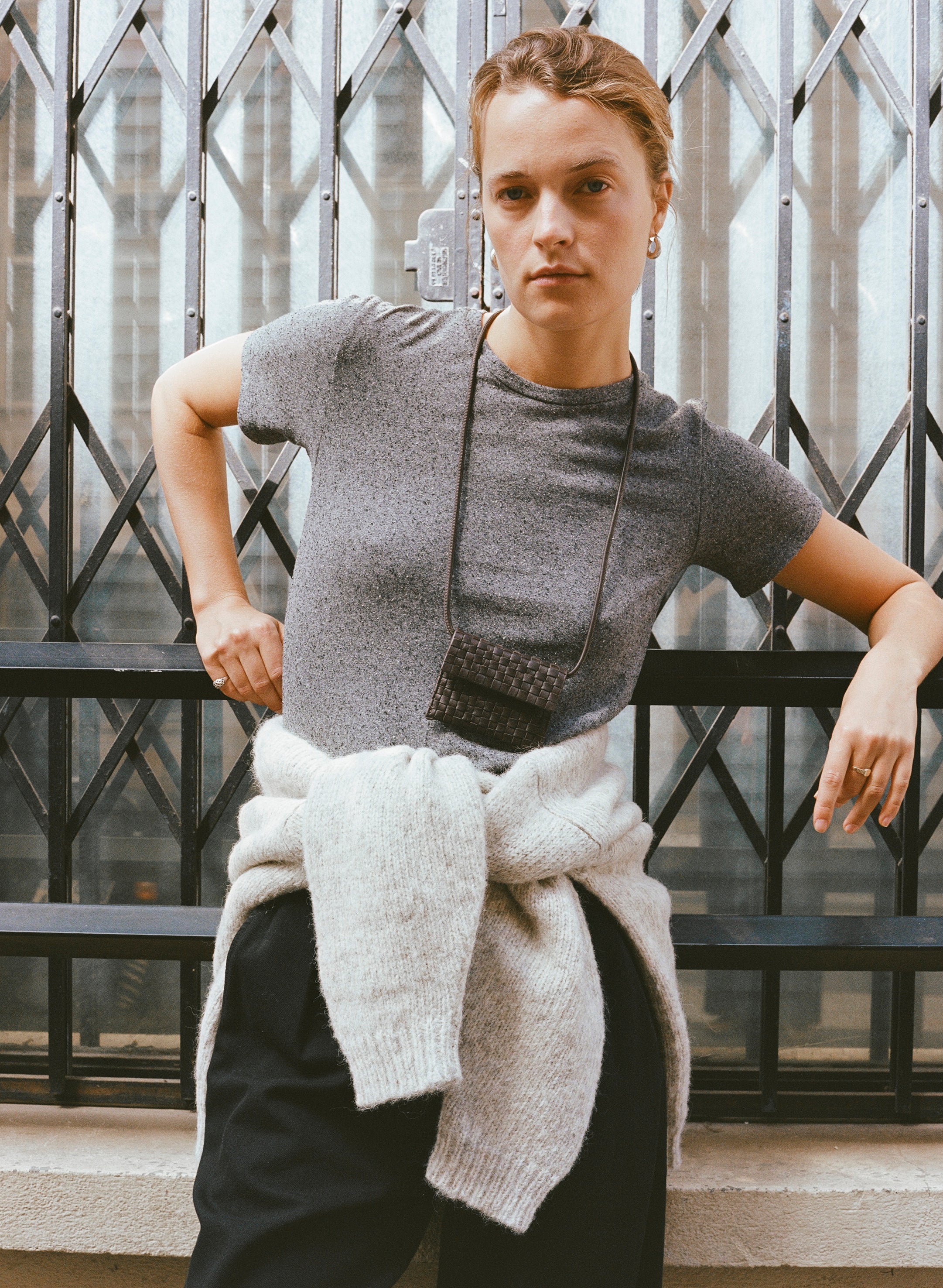 Classic Tee, Regen Silk Noil Jersey, Charcoal