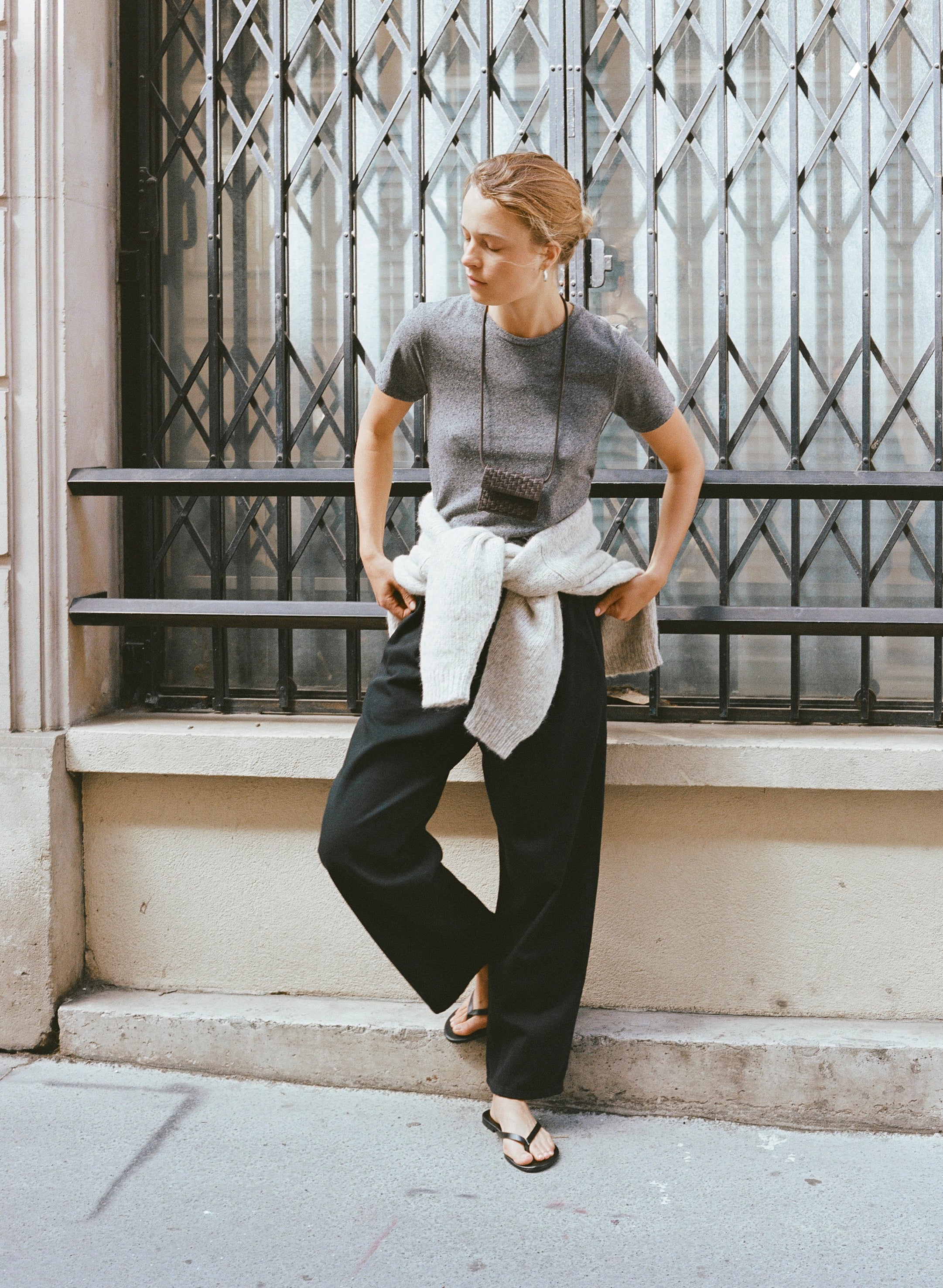 Classic Tee, Regen Silk Noil Jersey, Charcoal