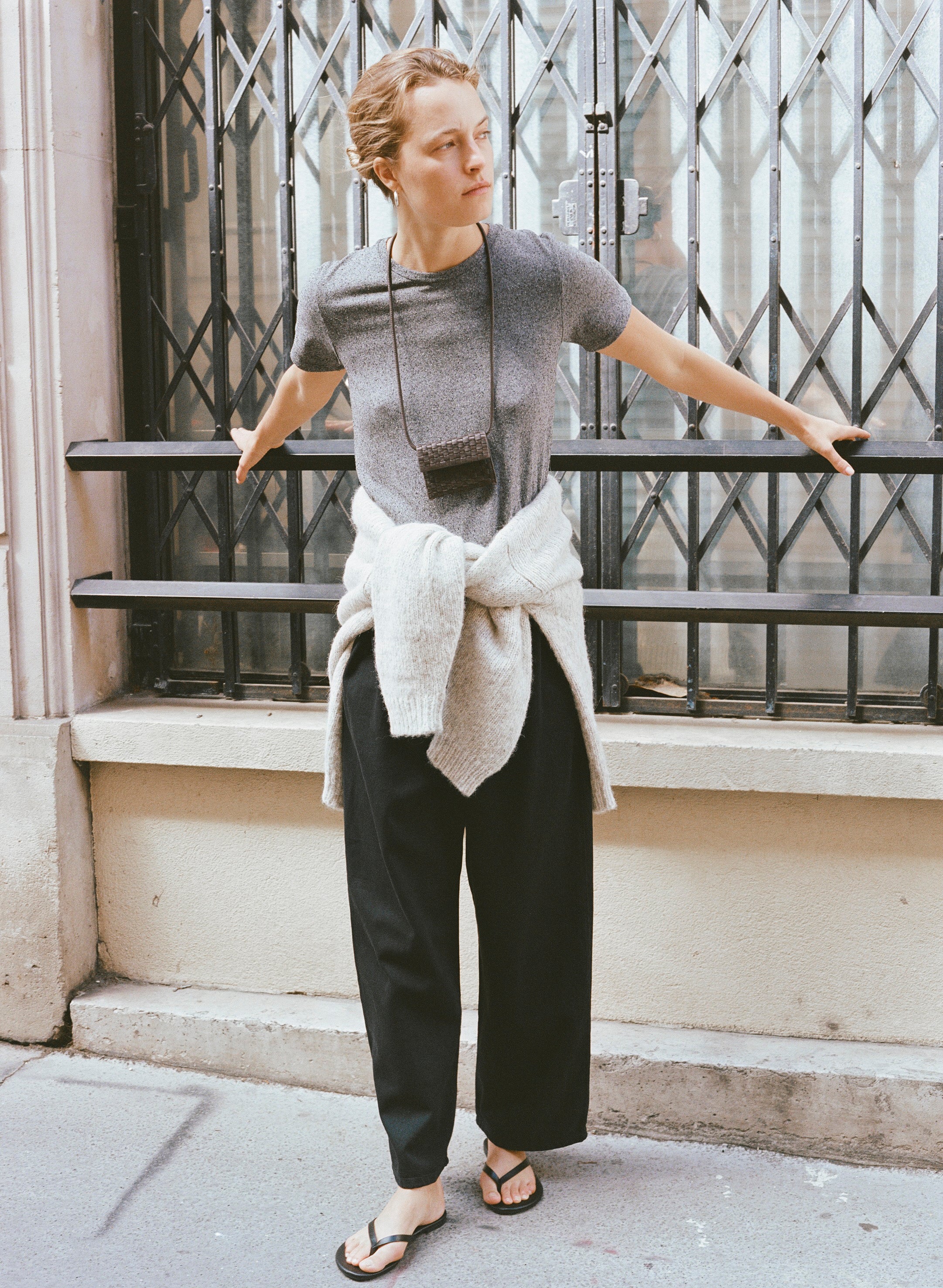 Classic Tee, Regen Silk Noil Jersey, Charcoal