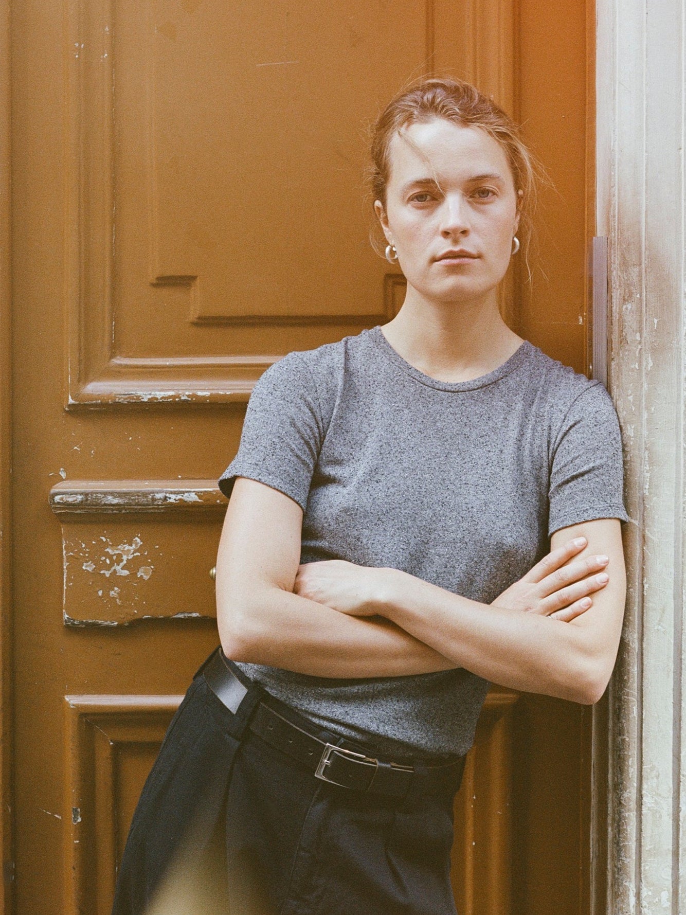 Classic Tee, Regen Silk Noil Jersey, Charcoal