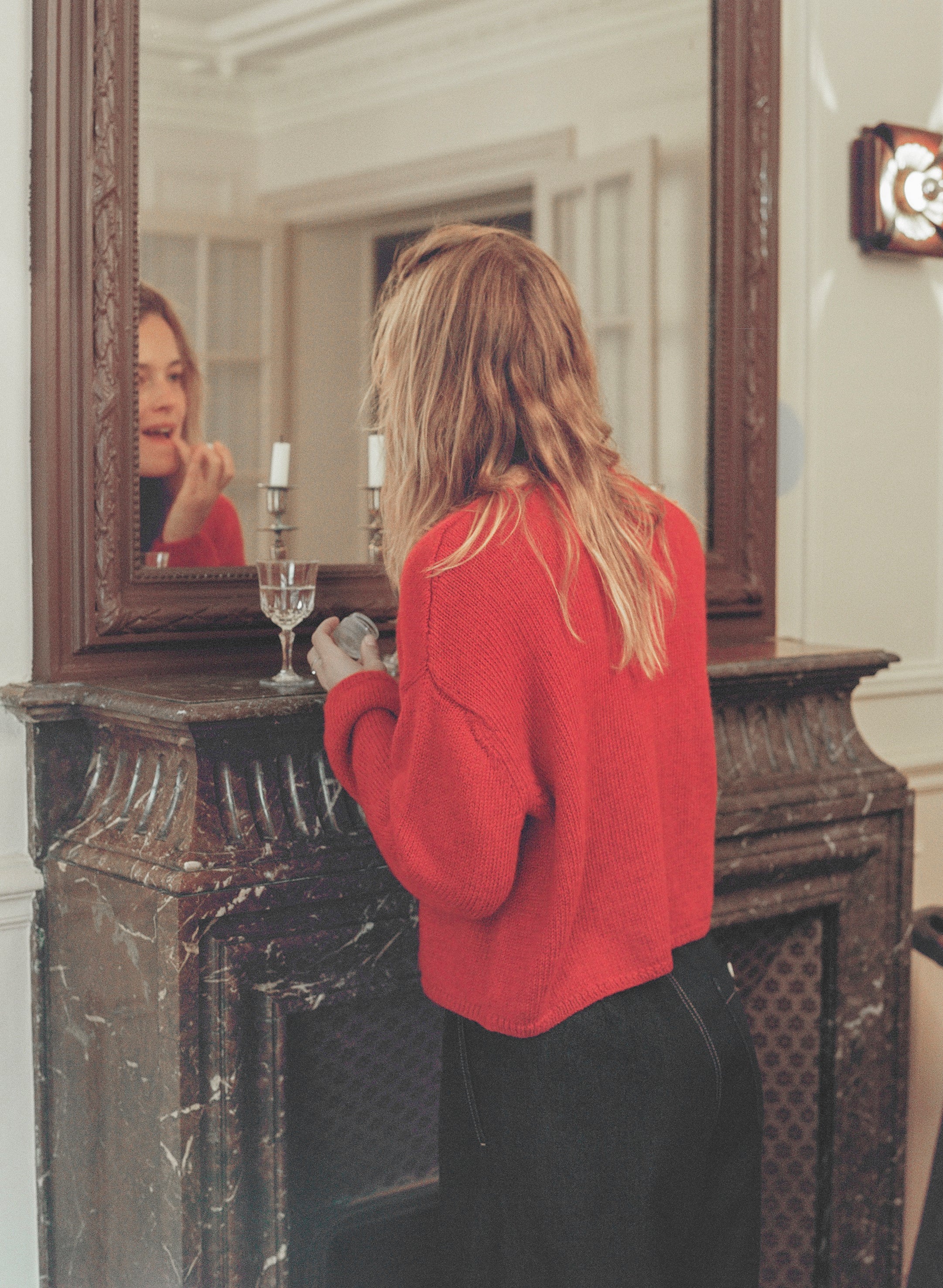 Everyday Cardigan, Baby Alpaca, Tomato