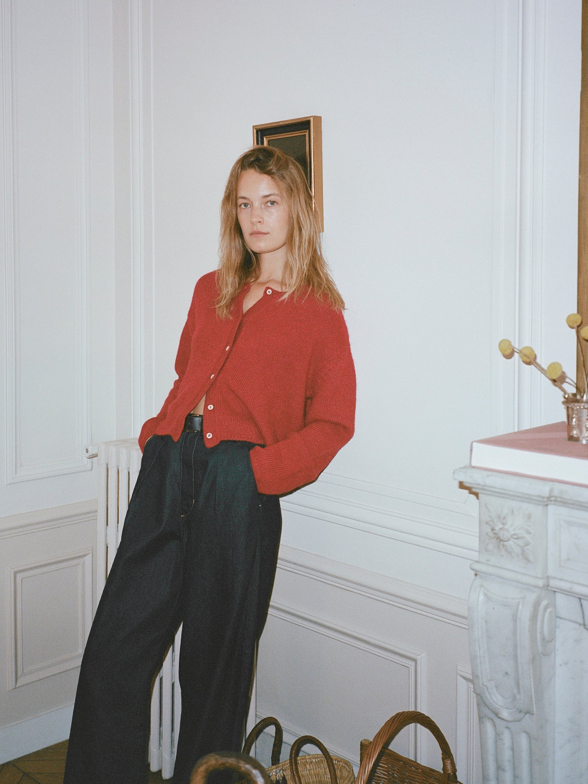 Everyday Cardigan, Baby Alpaca, Tomato