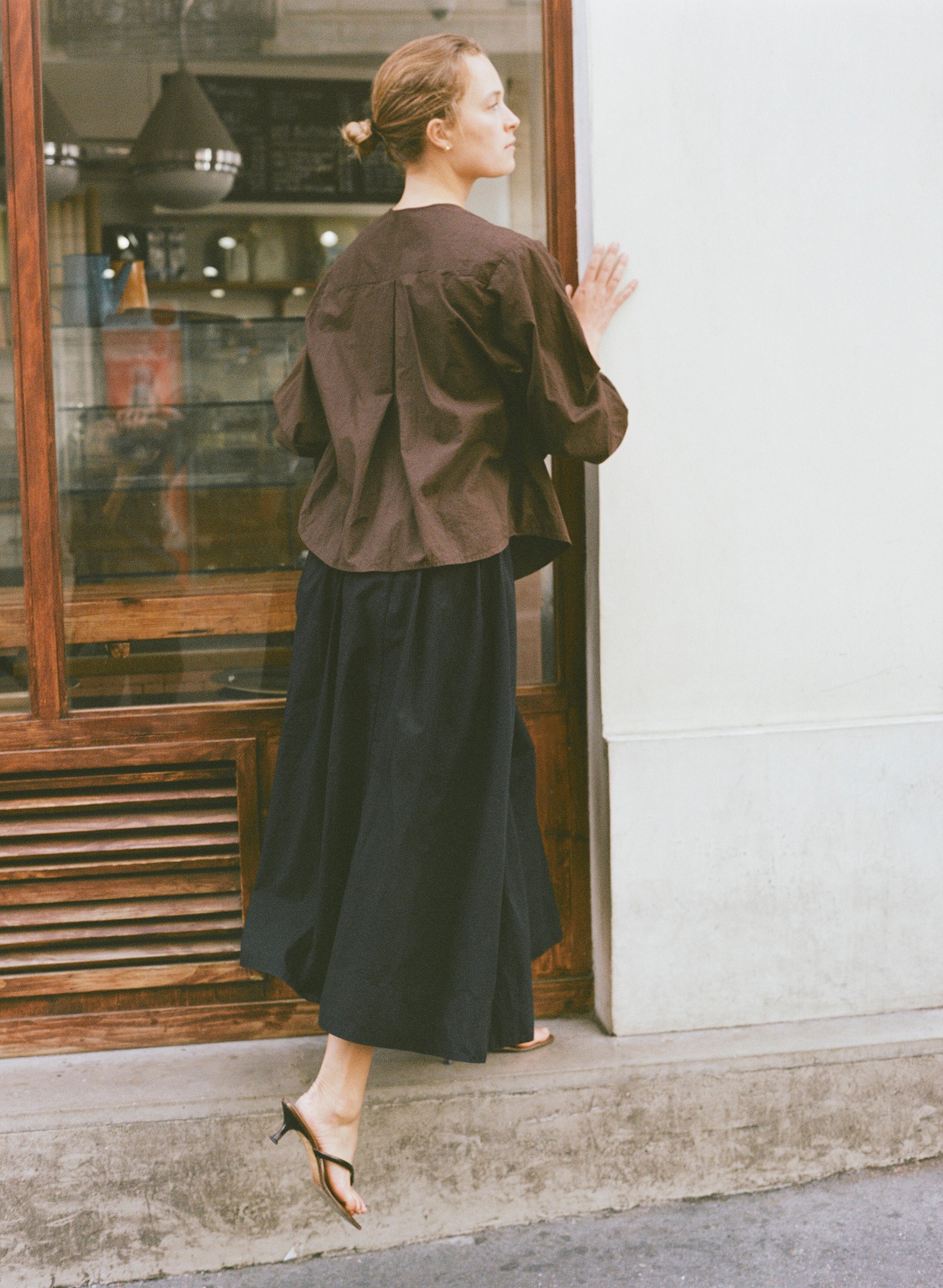 Ava Skirt, Organic Batiste, Soft Black