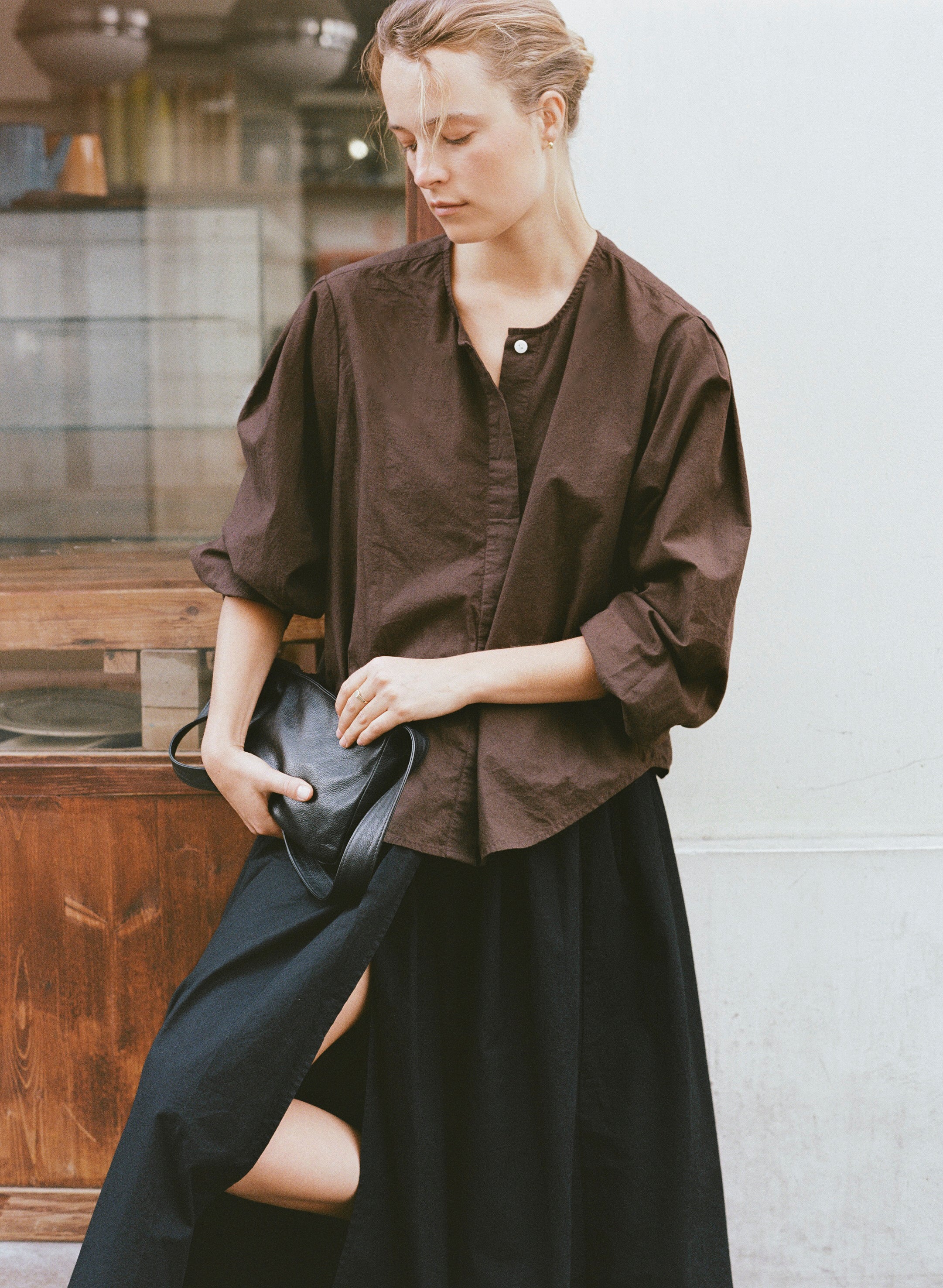 Ava Skirt, Organic Batiste, Soft Black