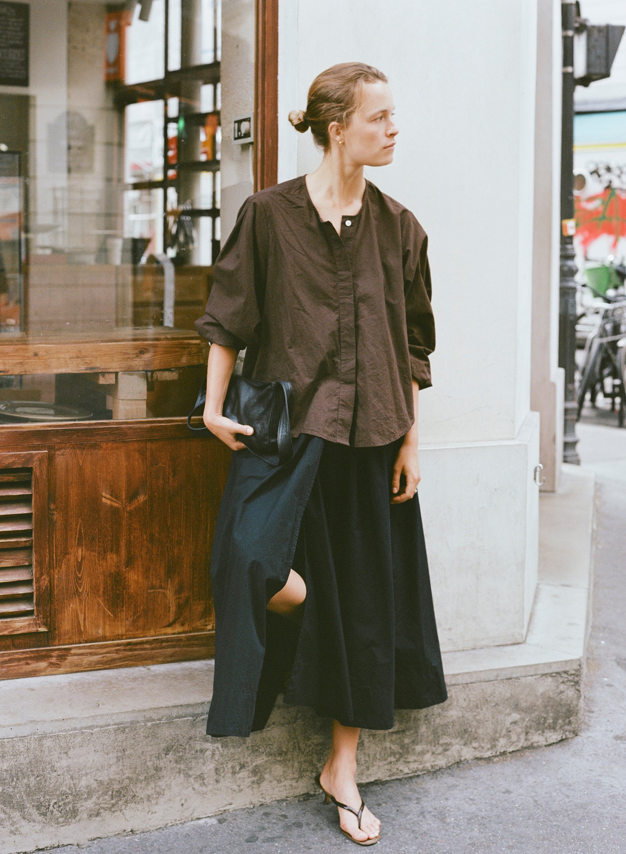 Ava Skirt, Organic Batiste, Soft Black