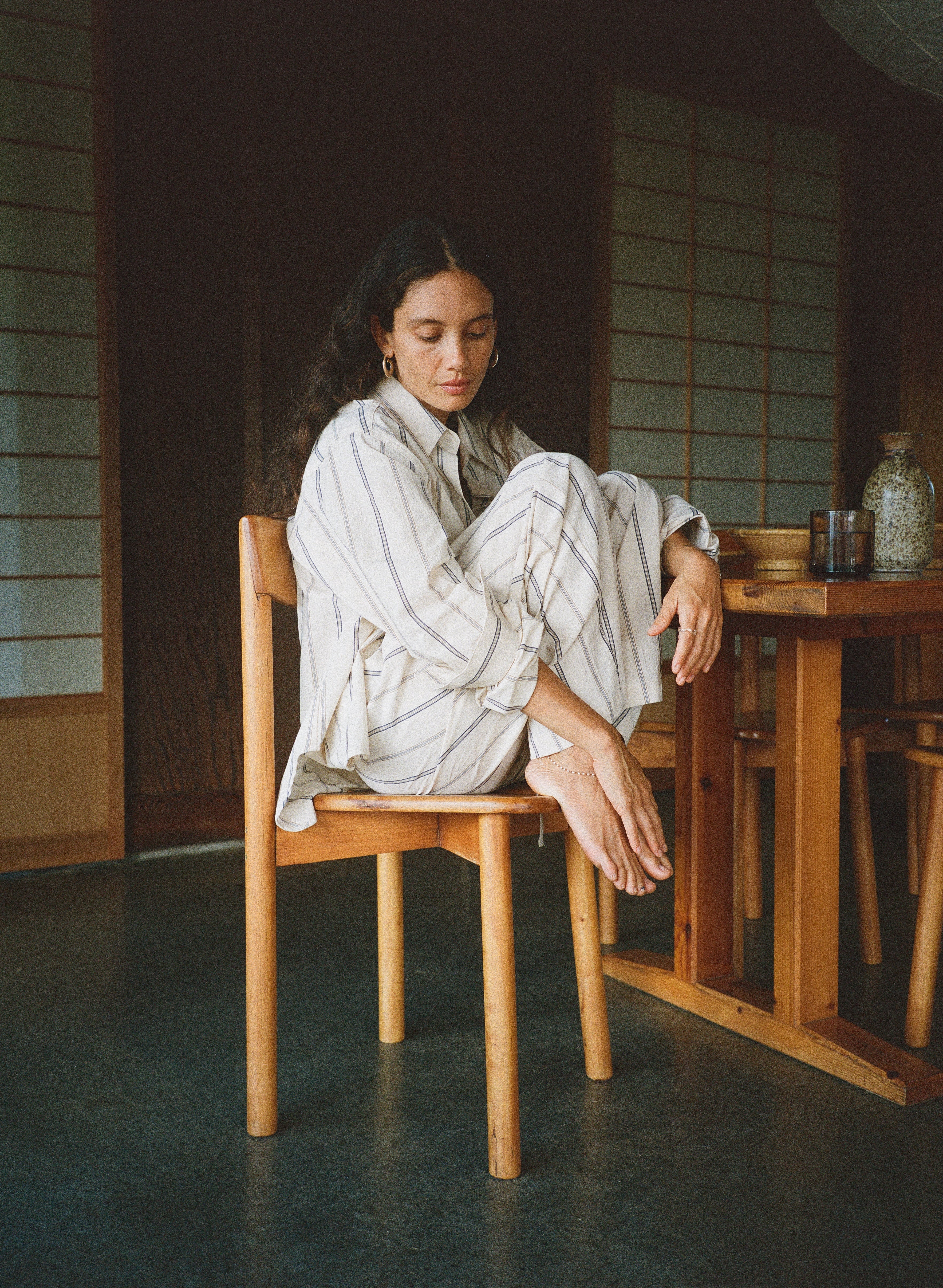 Marcie Shirt, Japanese Organic Cotton, Hampton Stripe