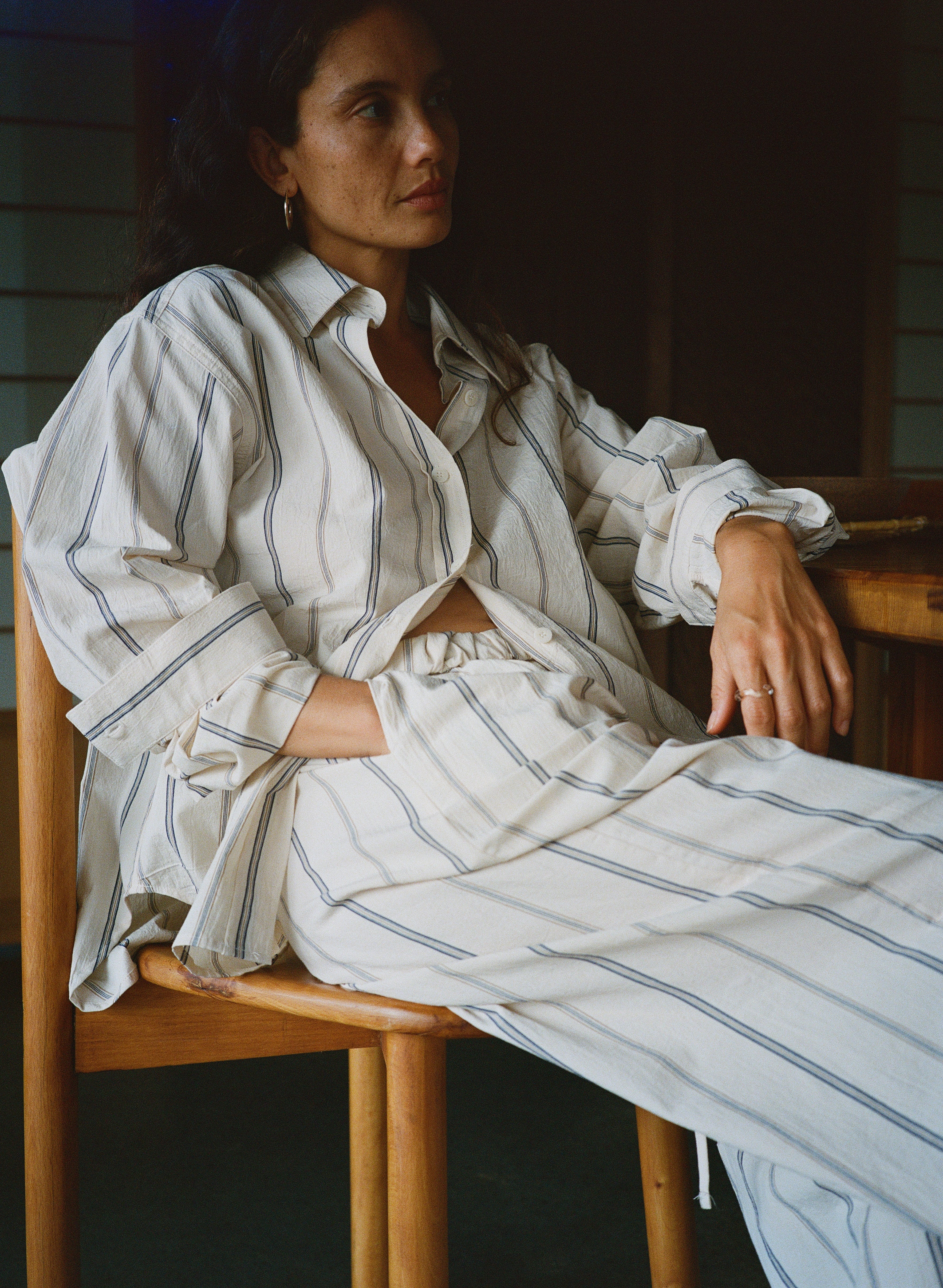 Marcie Shirt, Japanese Organic Cotton, Hampton Stripe