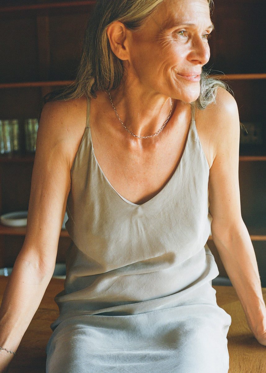 Anaise Slip Dress, Japanese Cupro, Meadow