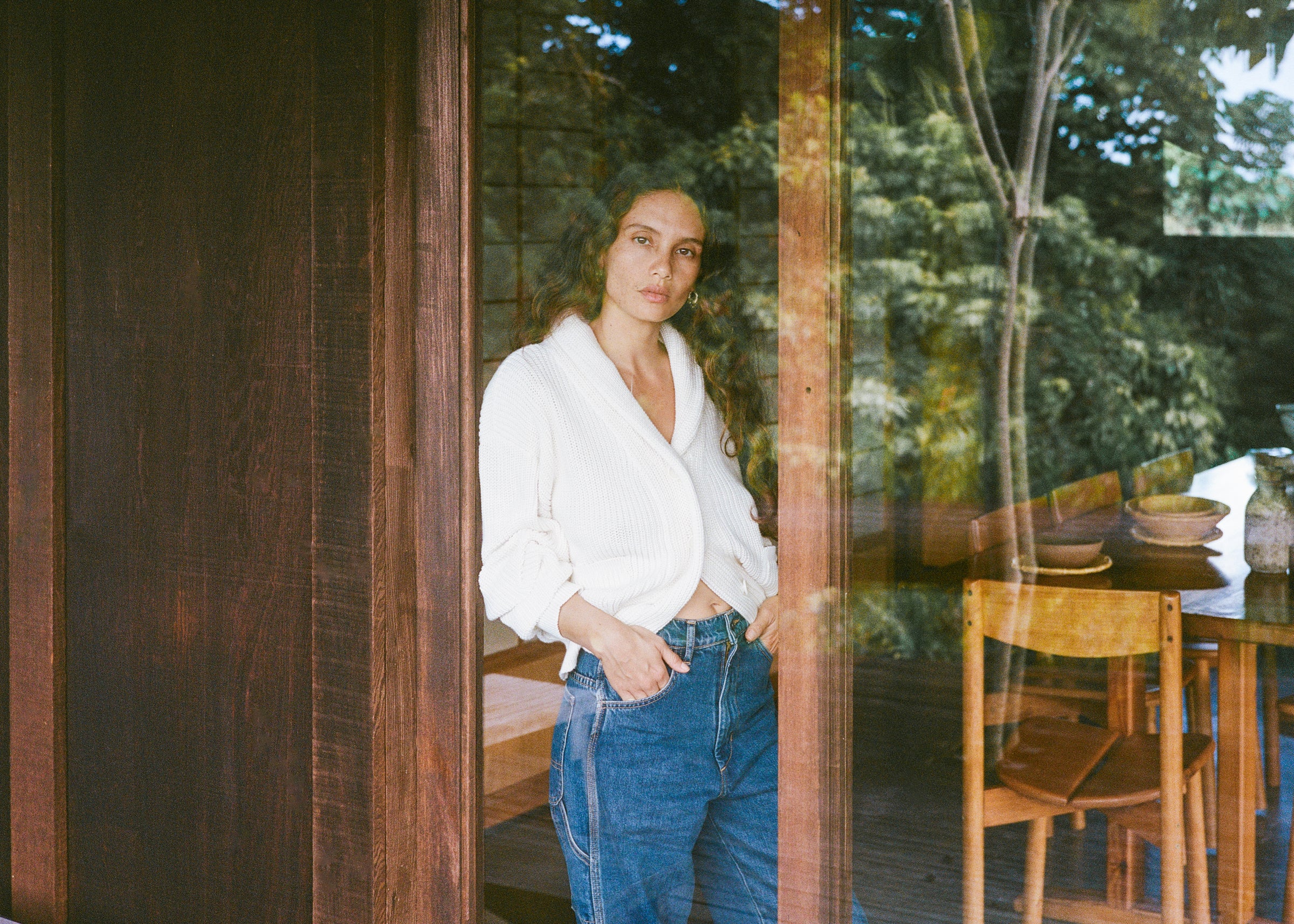 Sloan Cardigan, Organic Tanguis Cotton, Ecru