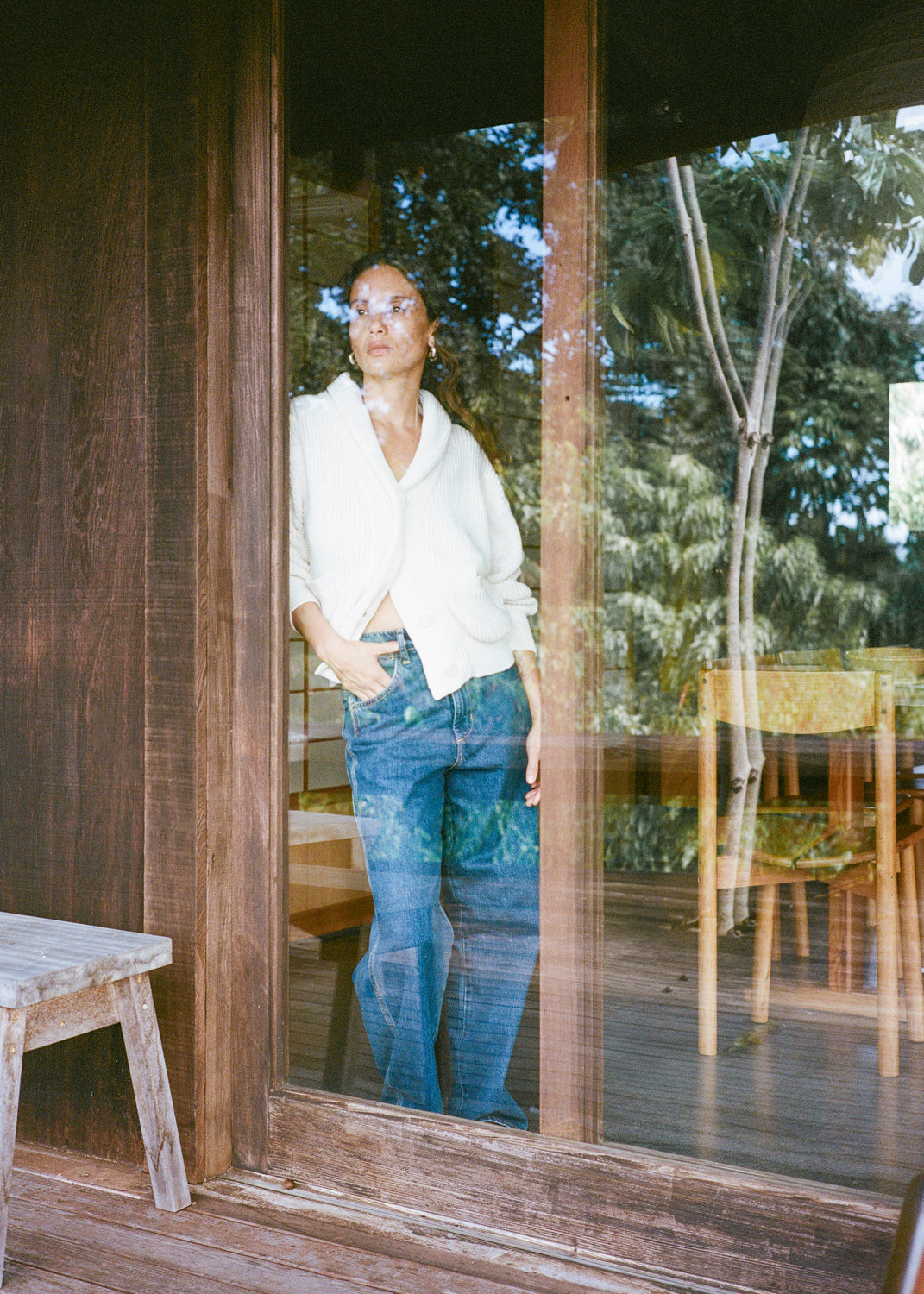 Sloan Cardigan, Organic Tanguis Cotton, Ecru