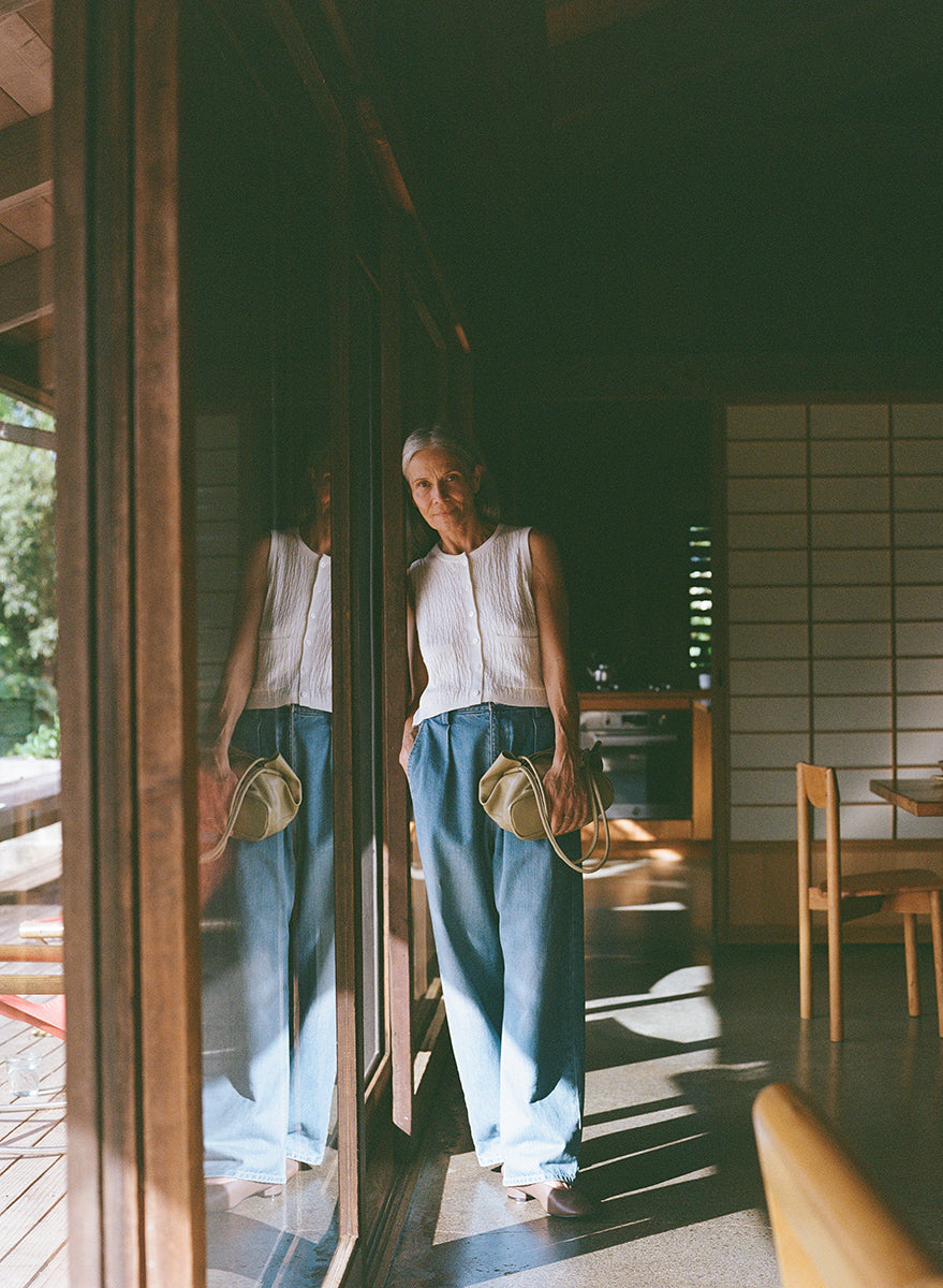 Nina Vest, Organic Cotton Viscose, Ecru