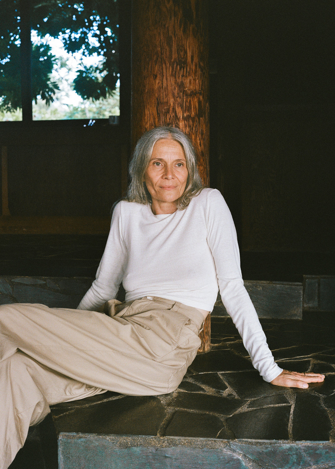 Classic Long Sleeve, Regen Silk Noil Jersey, Natural