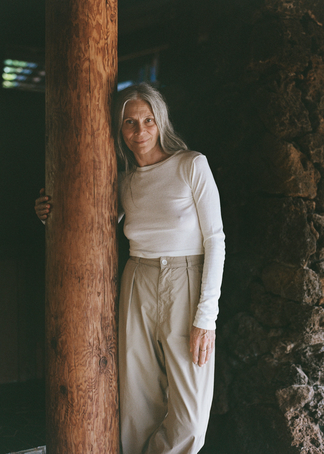 Classic Long Sleeve, Regen Silk Noil Jersey, Natural