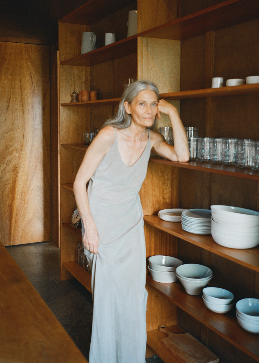 Anaise Slip Dress, Japanese Cupro, Meadow