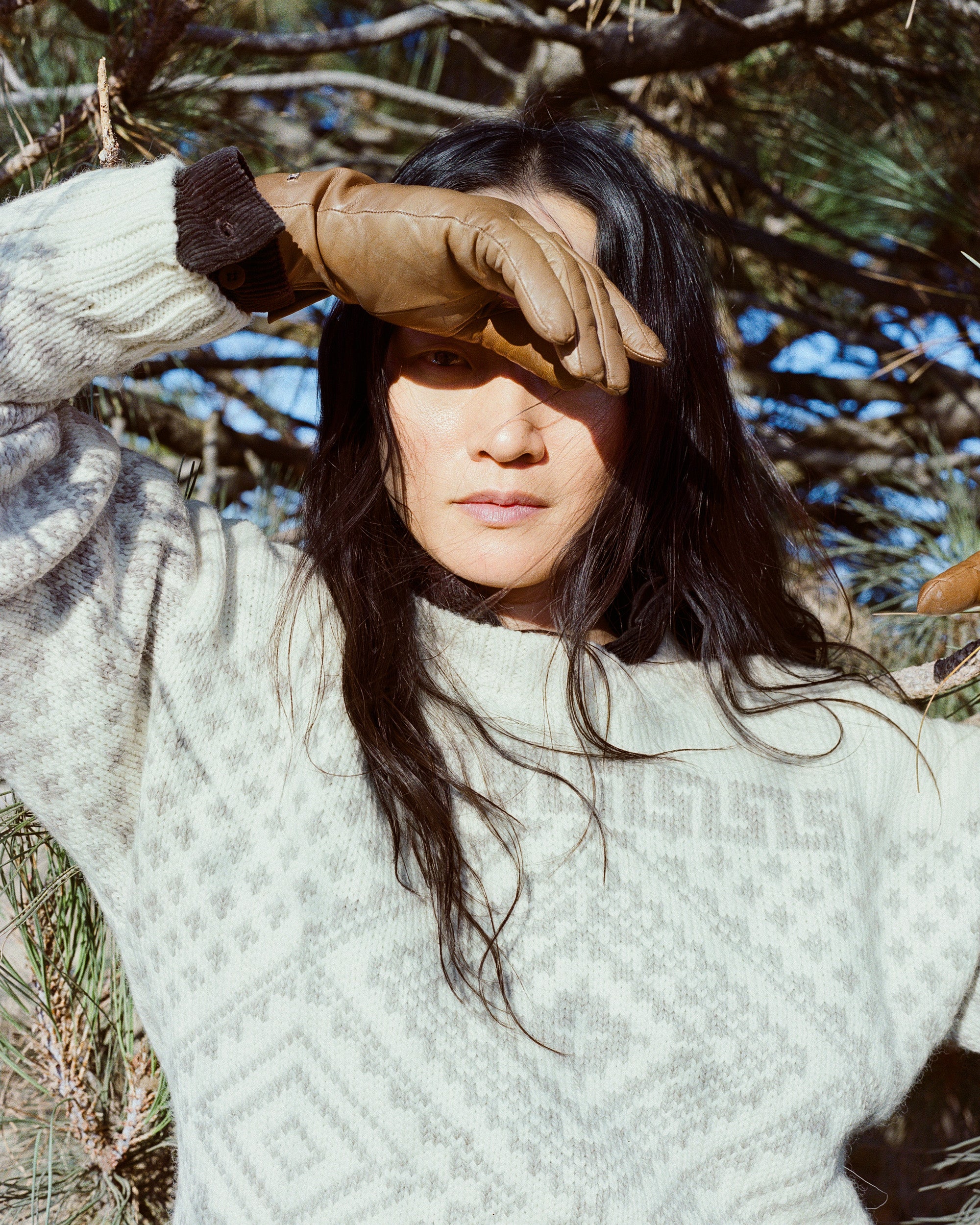 Diamond Crew, Highland Wool, Cream