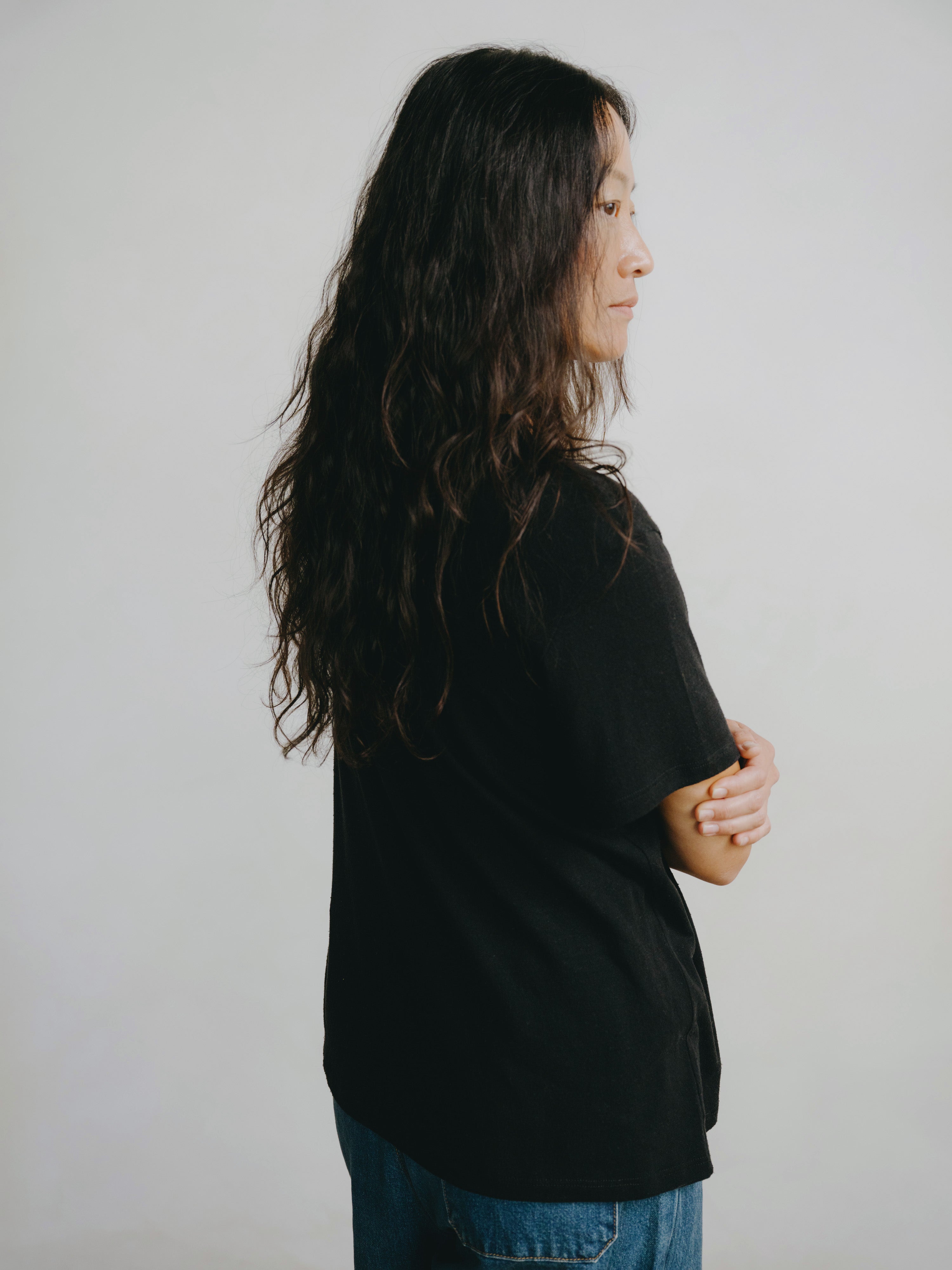 Big Tee, Regen Silk Noil Jersey, Black