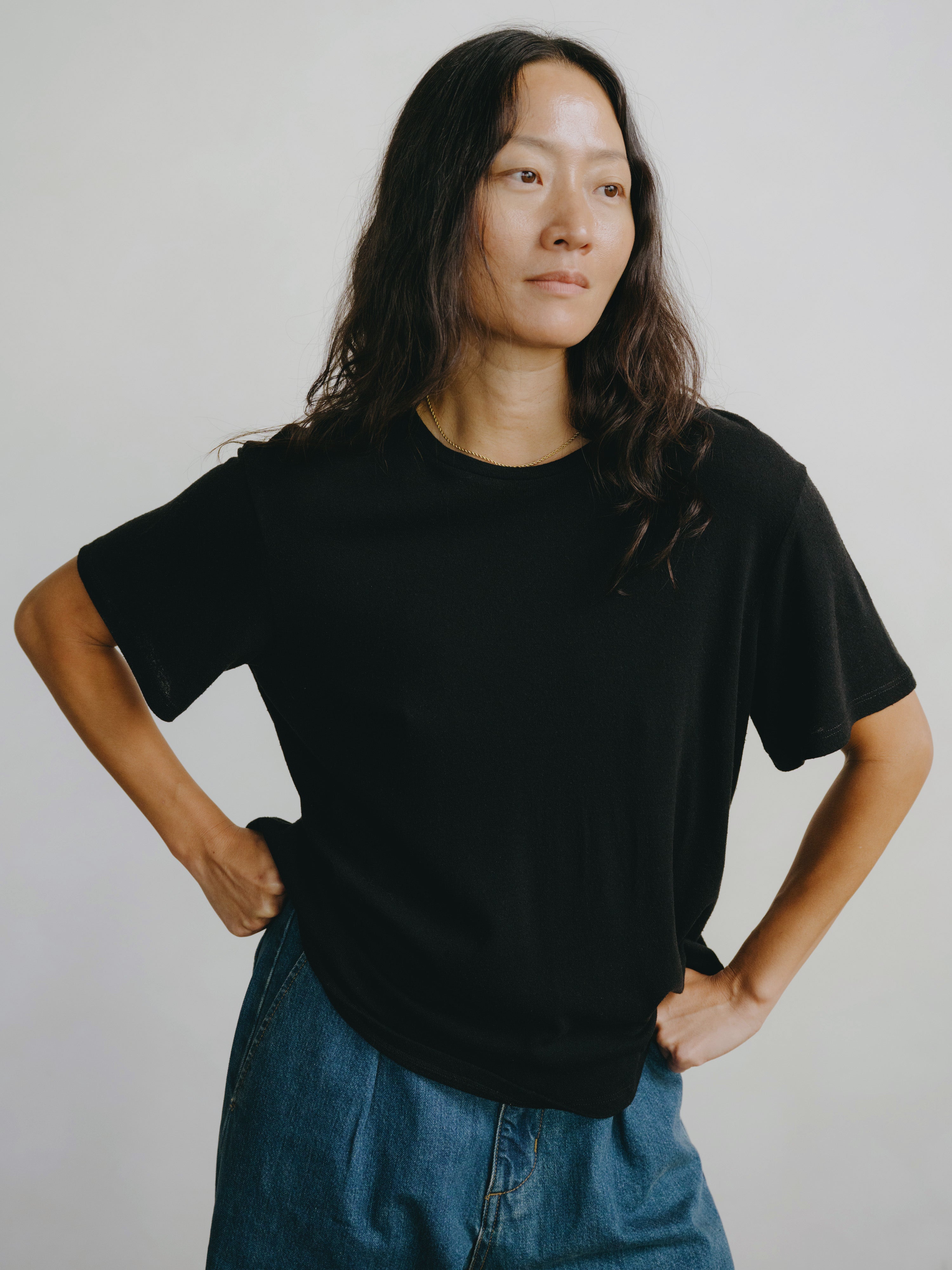 Big Tee, Regen Silk Noil Jersey, Black