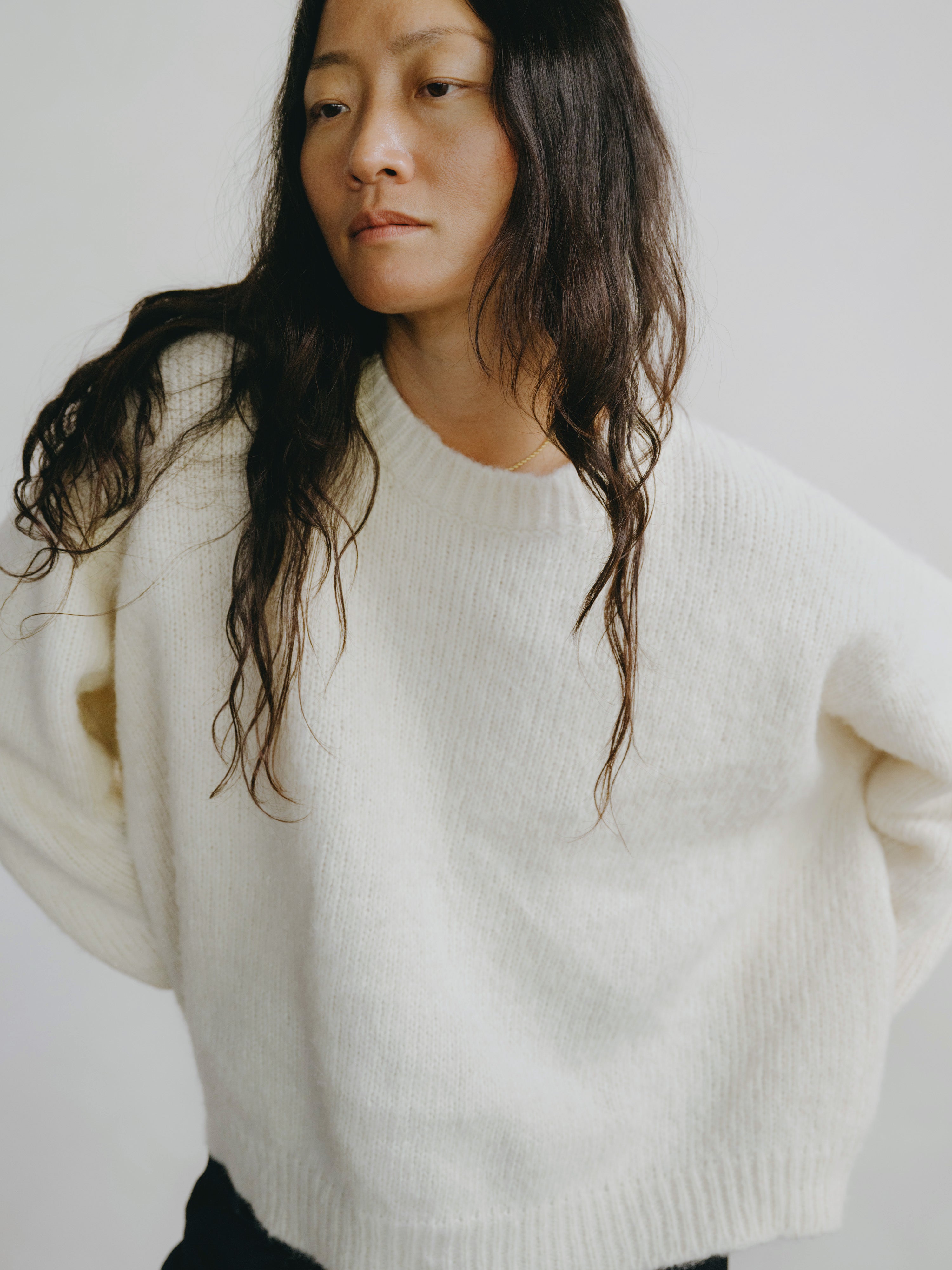 Chleo Crew, Alpaca Cotton, Cream