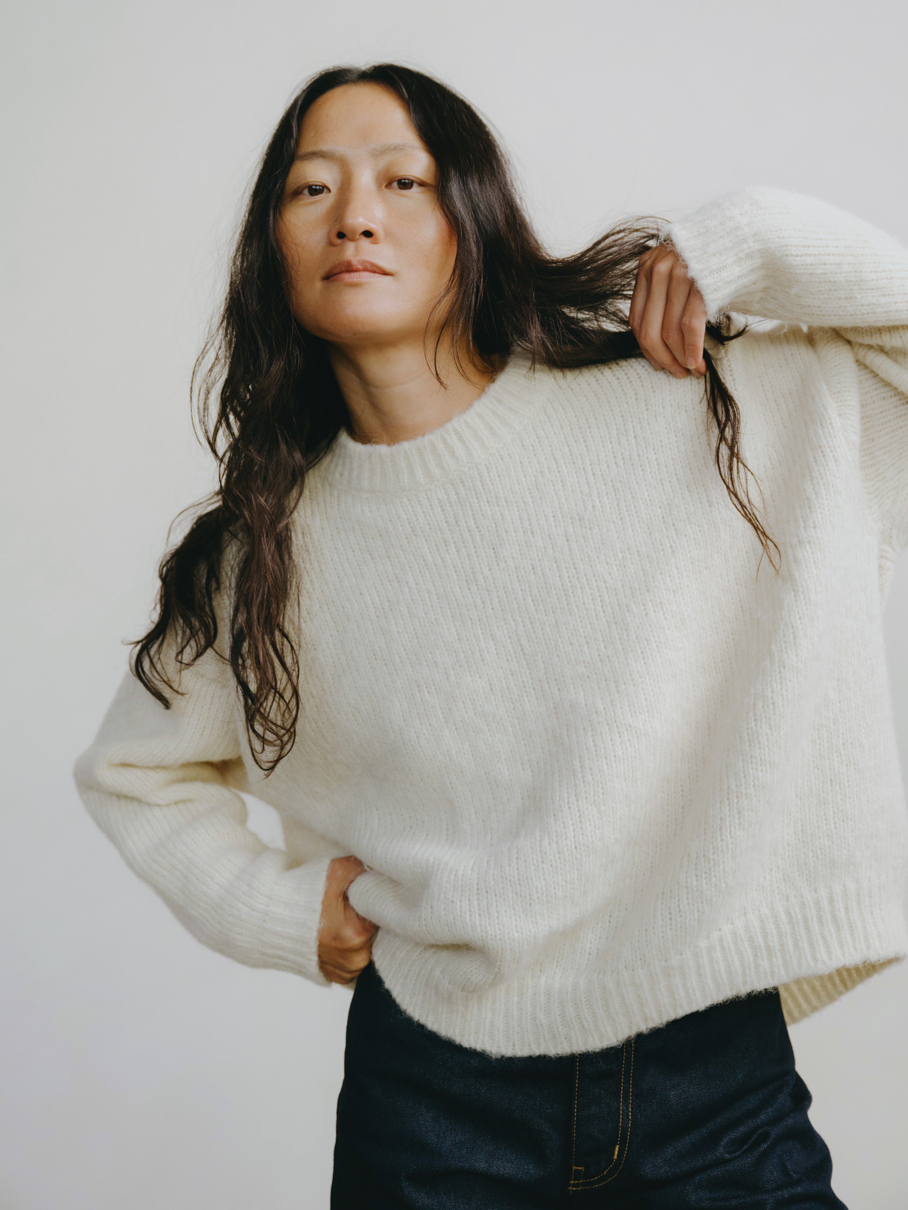 Chleo Crew, Alpaca Cotton, Cream