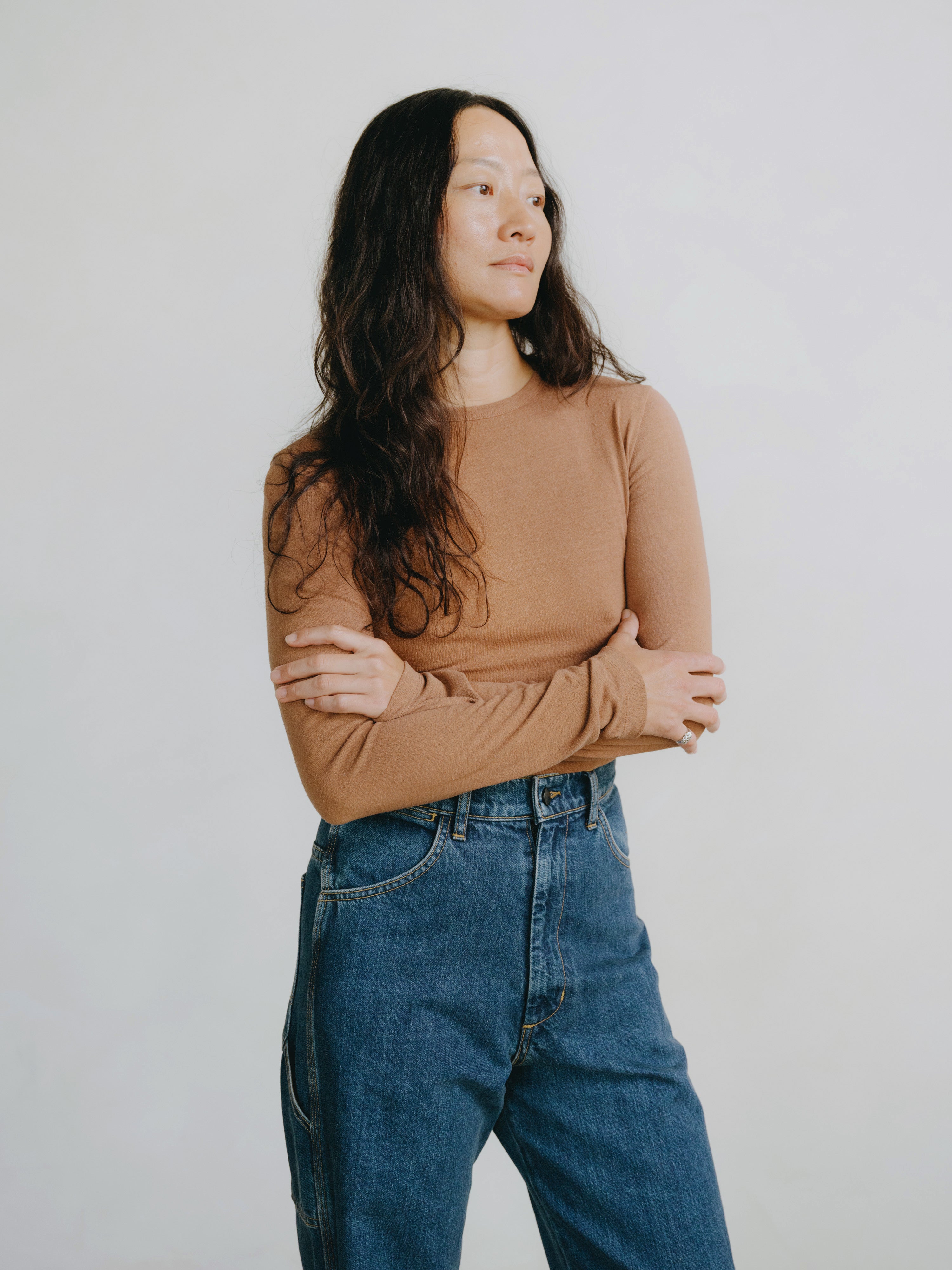 Lia Top, Regen Silk Noil Jersey, Terracotta