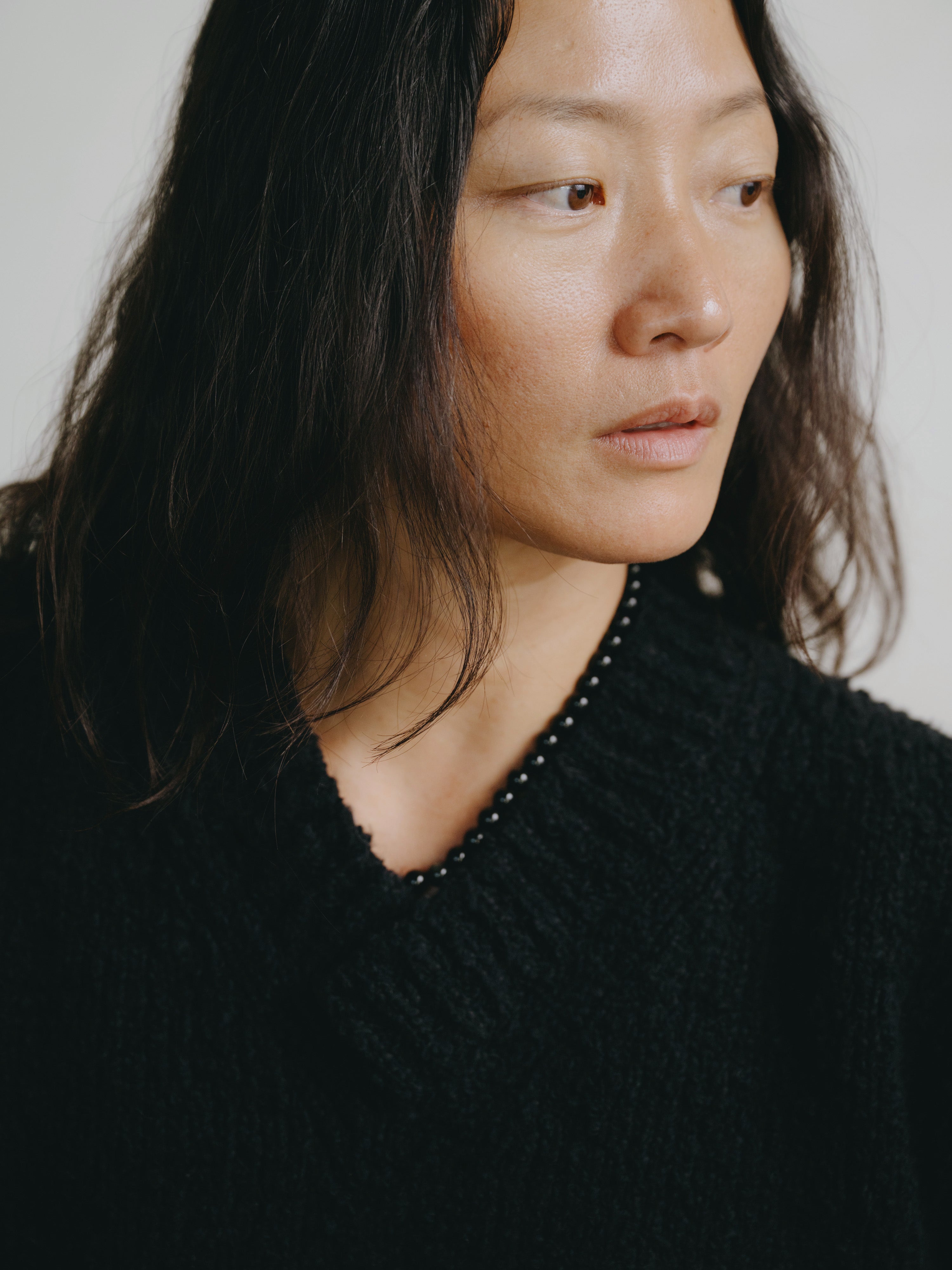 Dylan Sweater, Organic Cotton Bouclé, Black