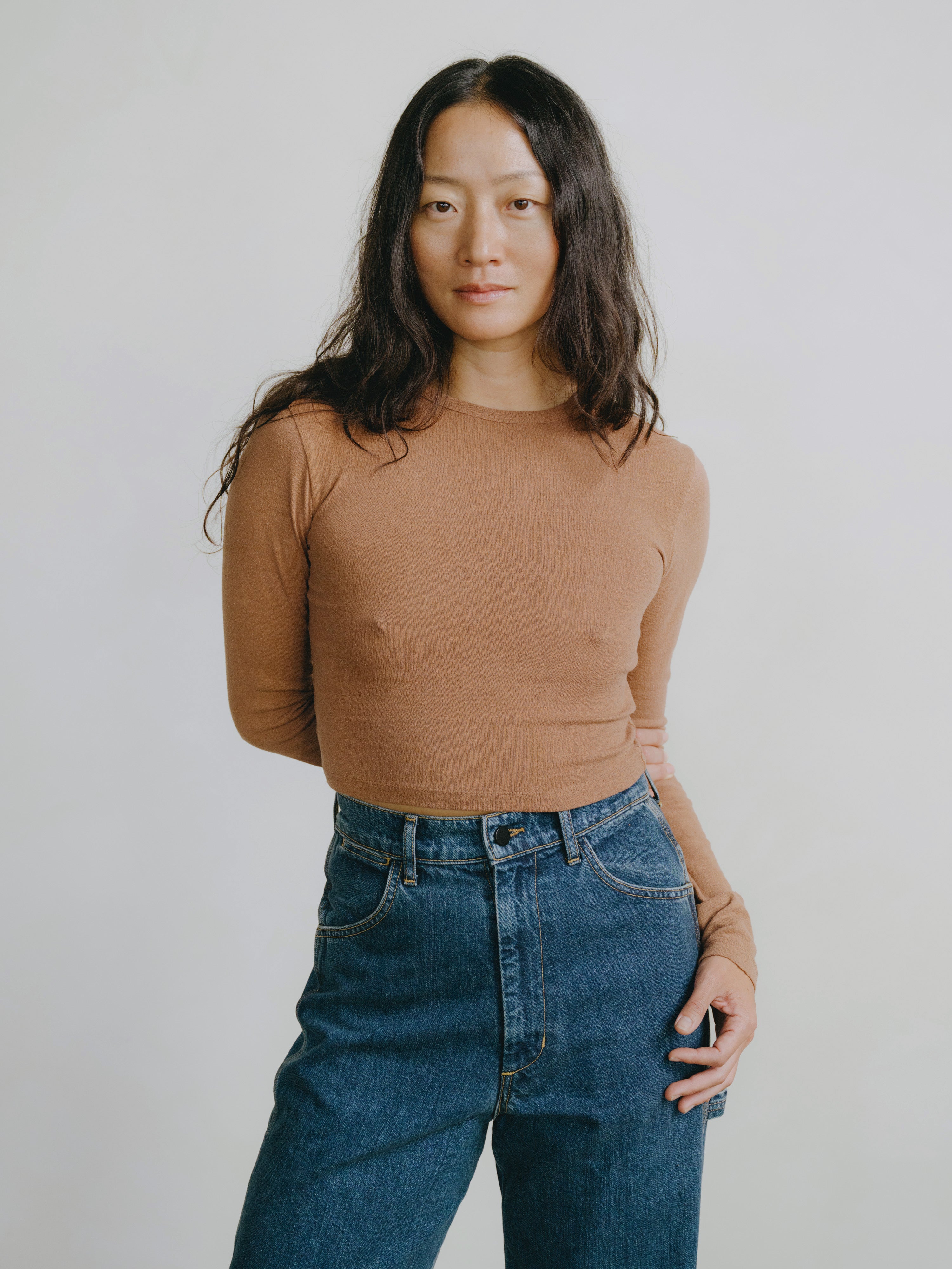 Lia Top, Regen Silk Noil Jersey, Terracotta