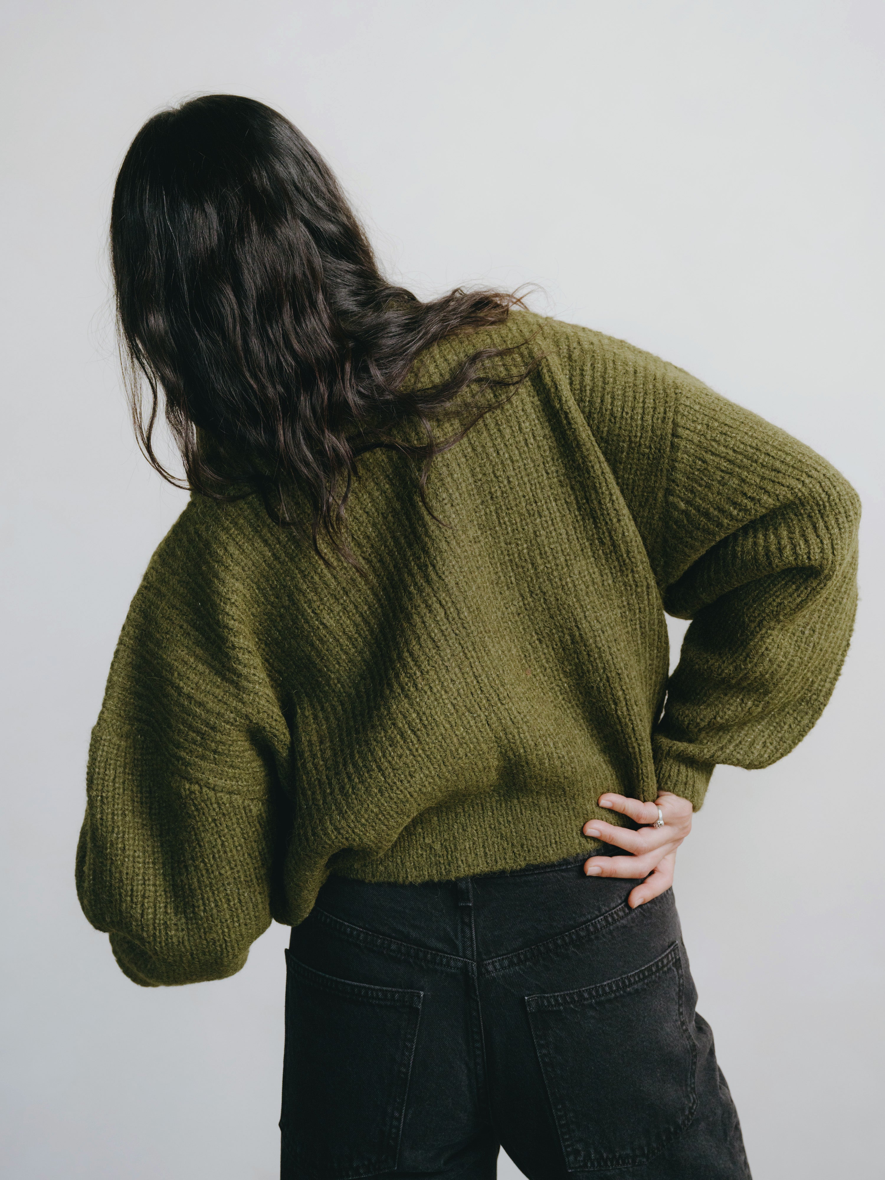 Sloan Cardigan, Alpaca Blend, Olive