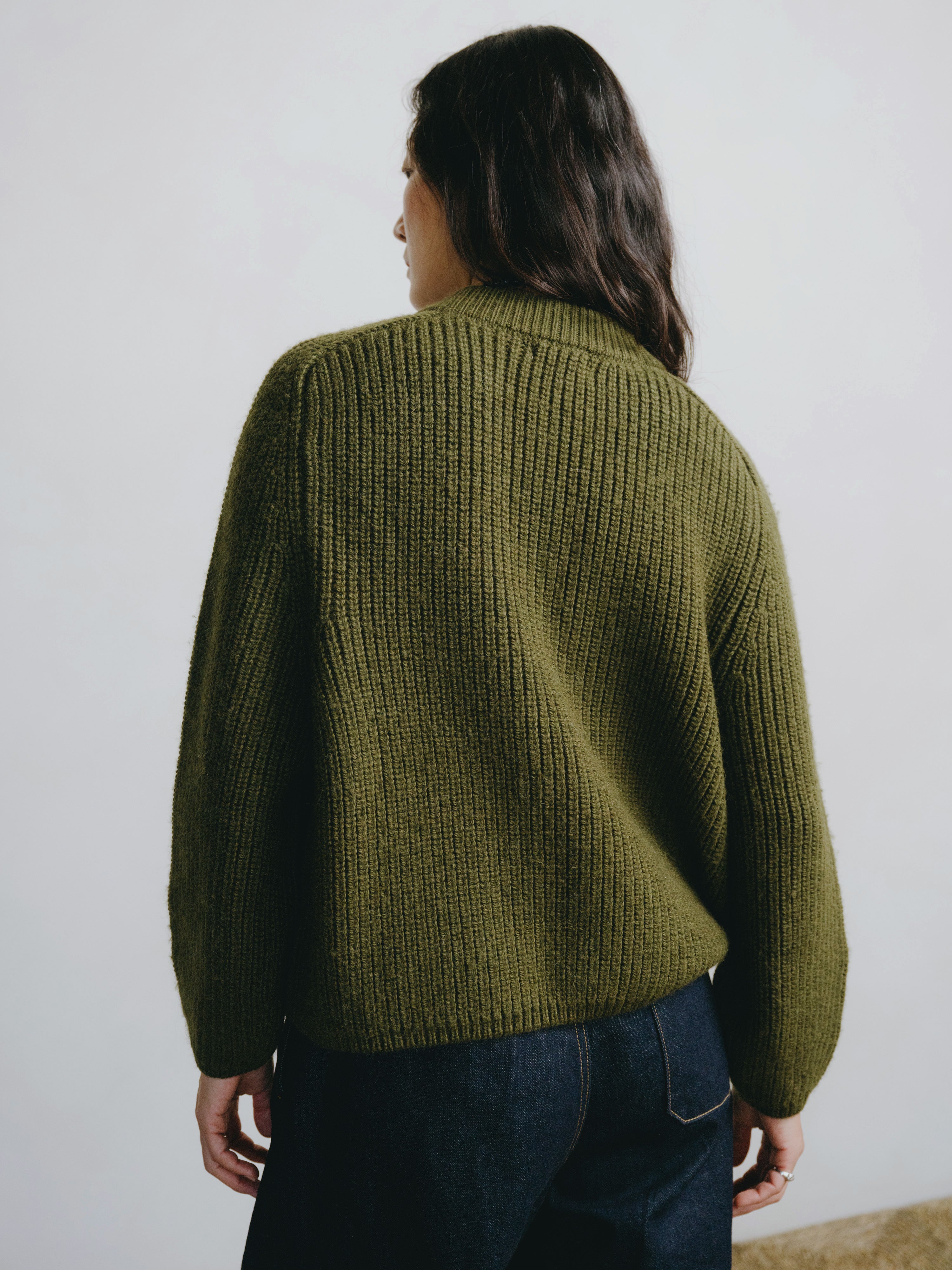 Elia Crew, Baby Alpaca, Olive