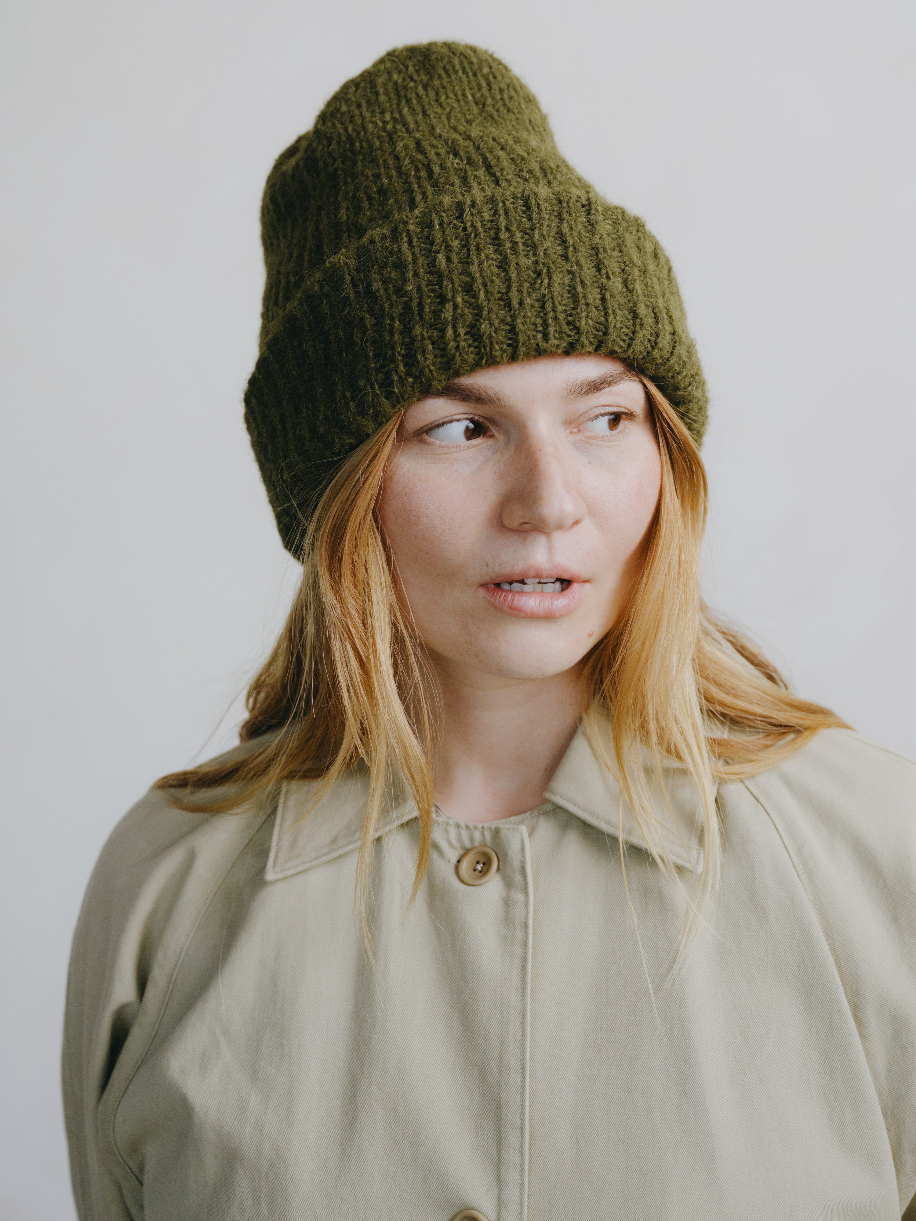 Sierra Beanie, Alpaca Blend, Olive