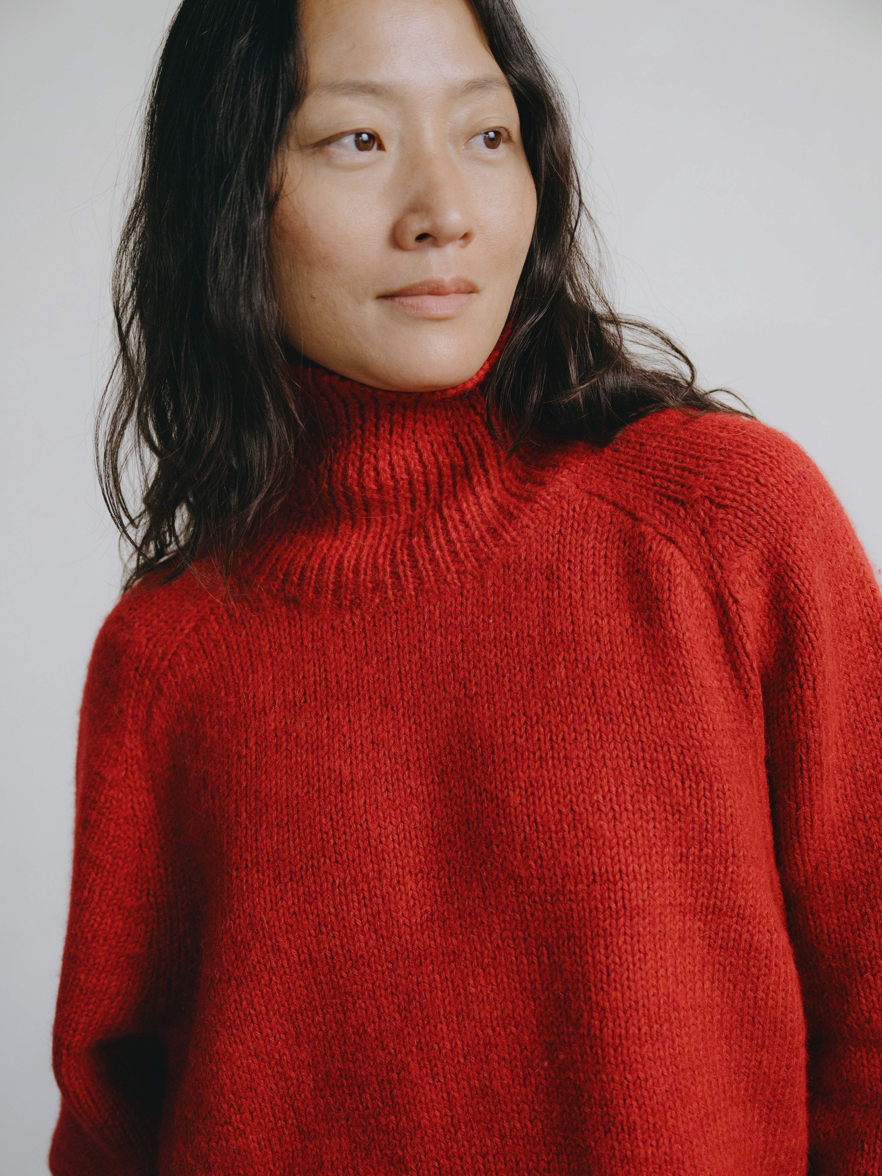 Rue Turtleneck, Alpaca Wool, Tomato