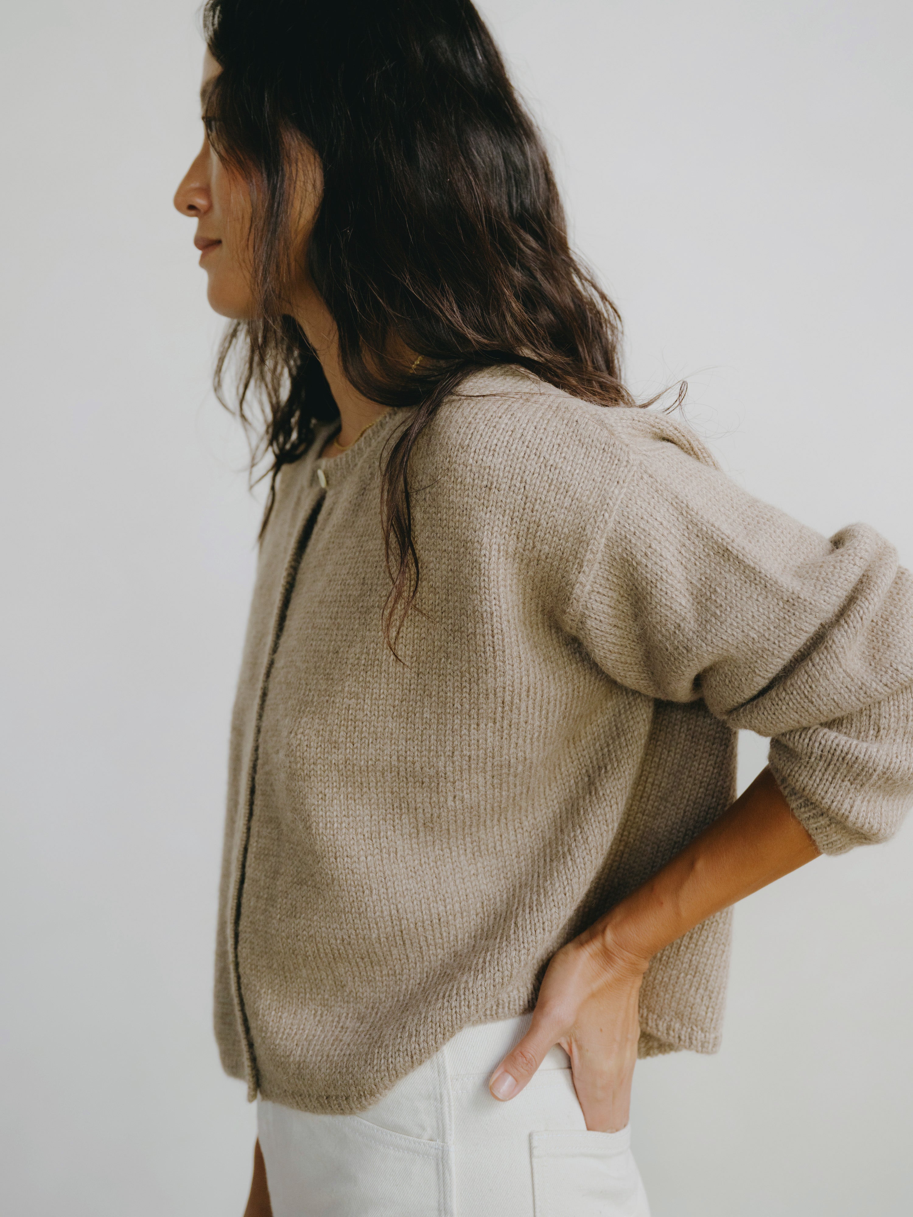 Everyday Cardigan, Baby Alpaca, Brush