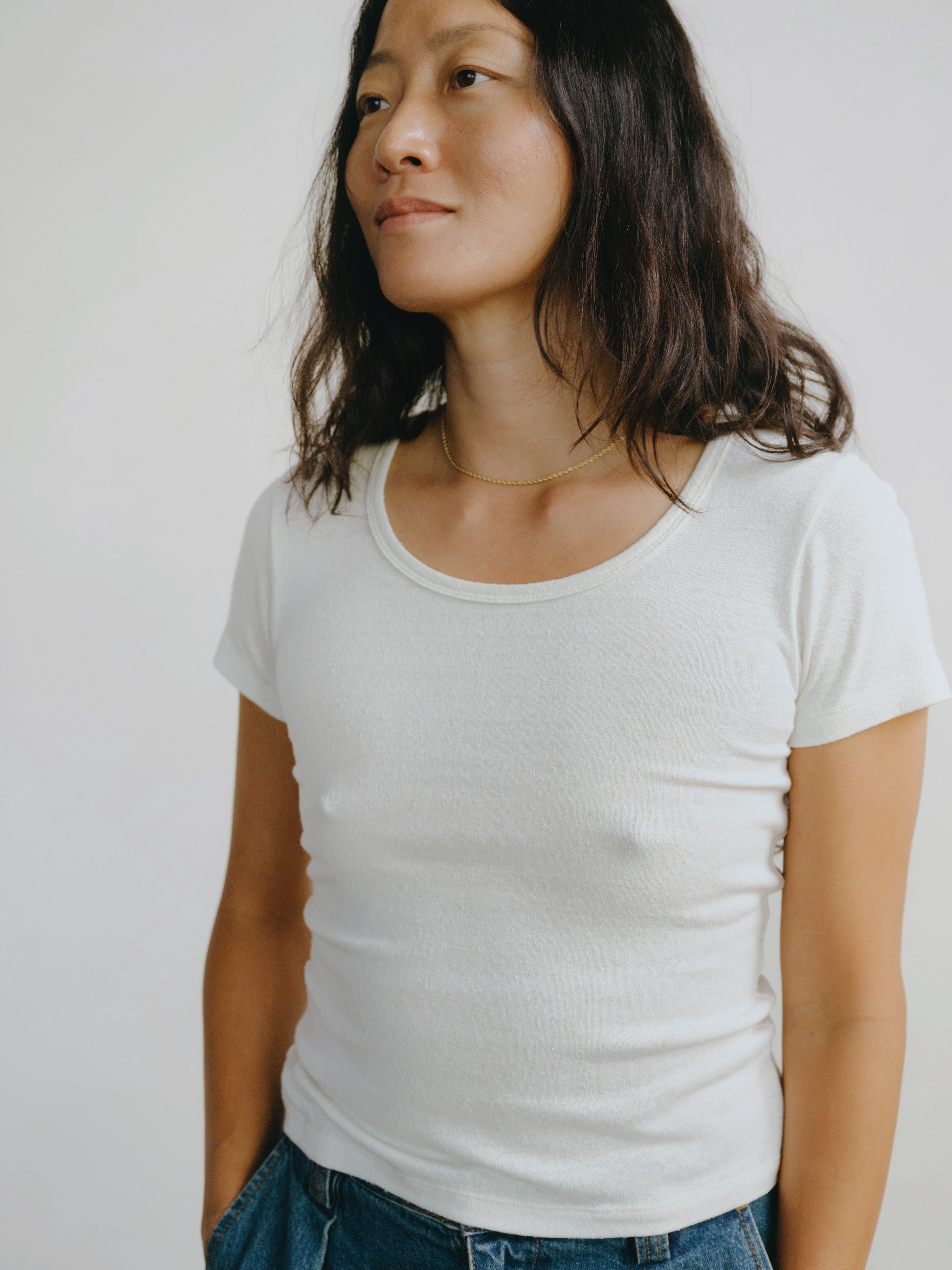 Baby Tee, Regen Silk Noil Jersey, Natural