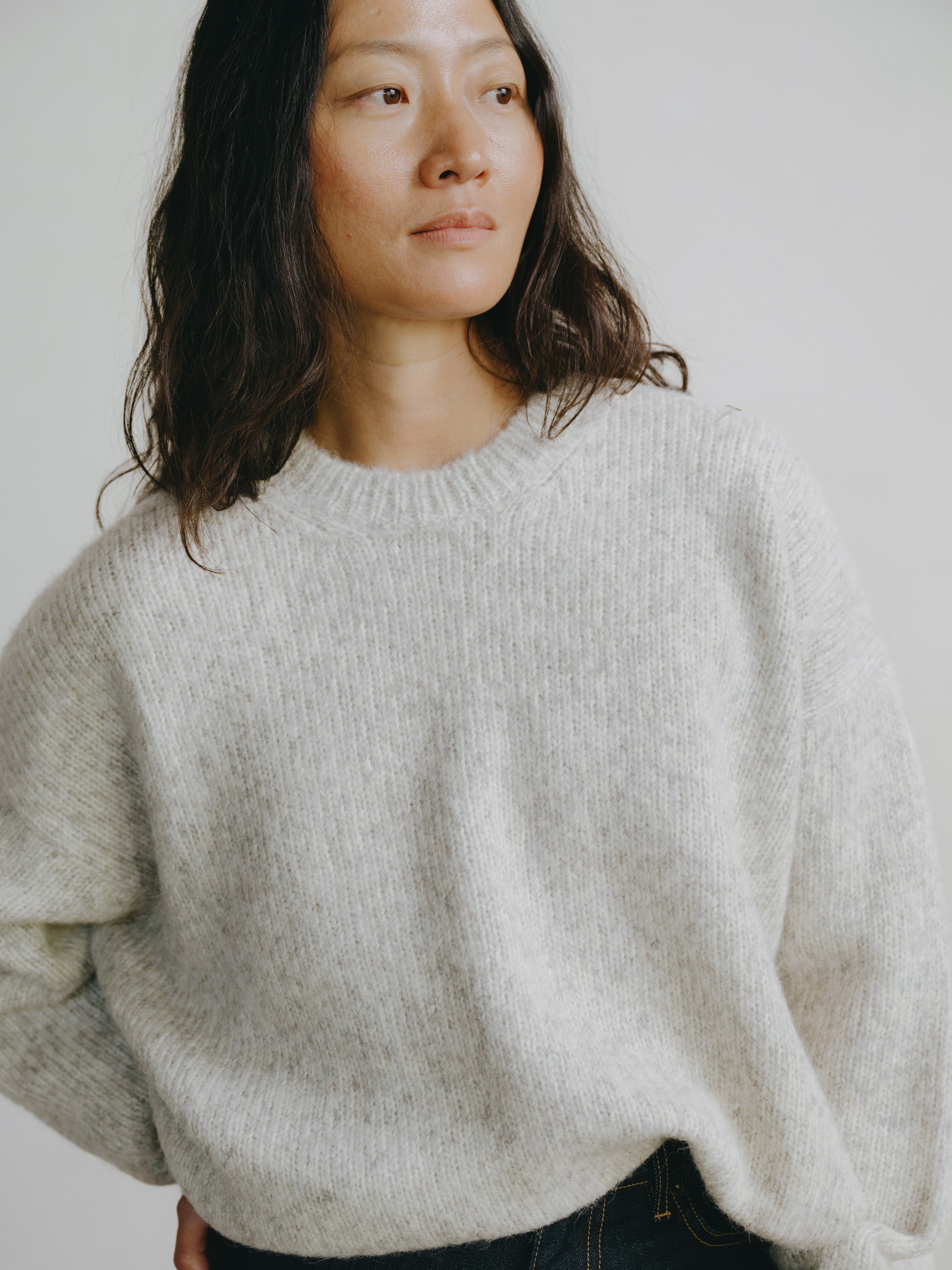 Chleo Crew, Alpaca Cotton, Fog