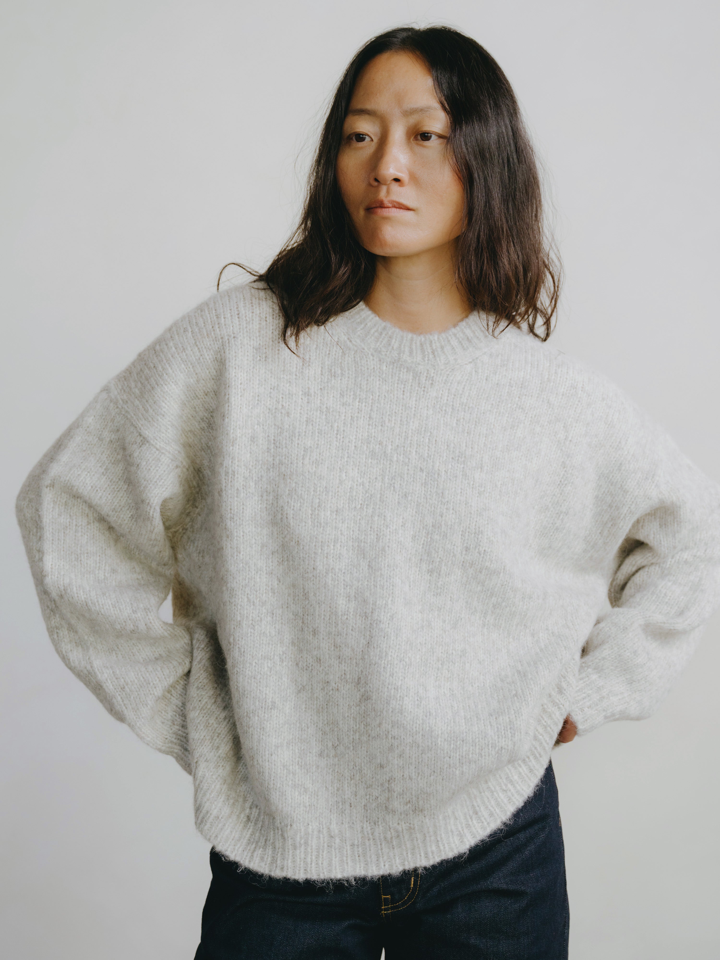 Chleo Crew, Alpaca Cotton, Fog