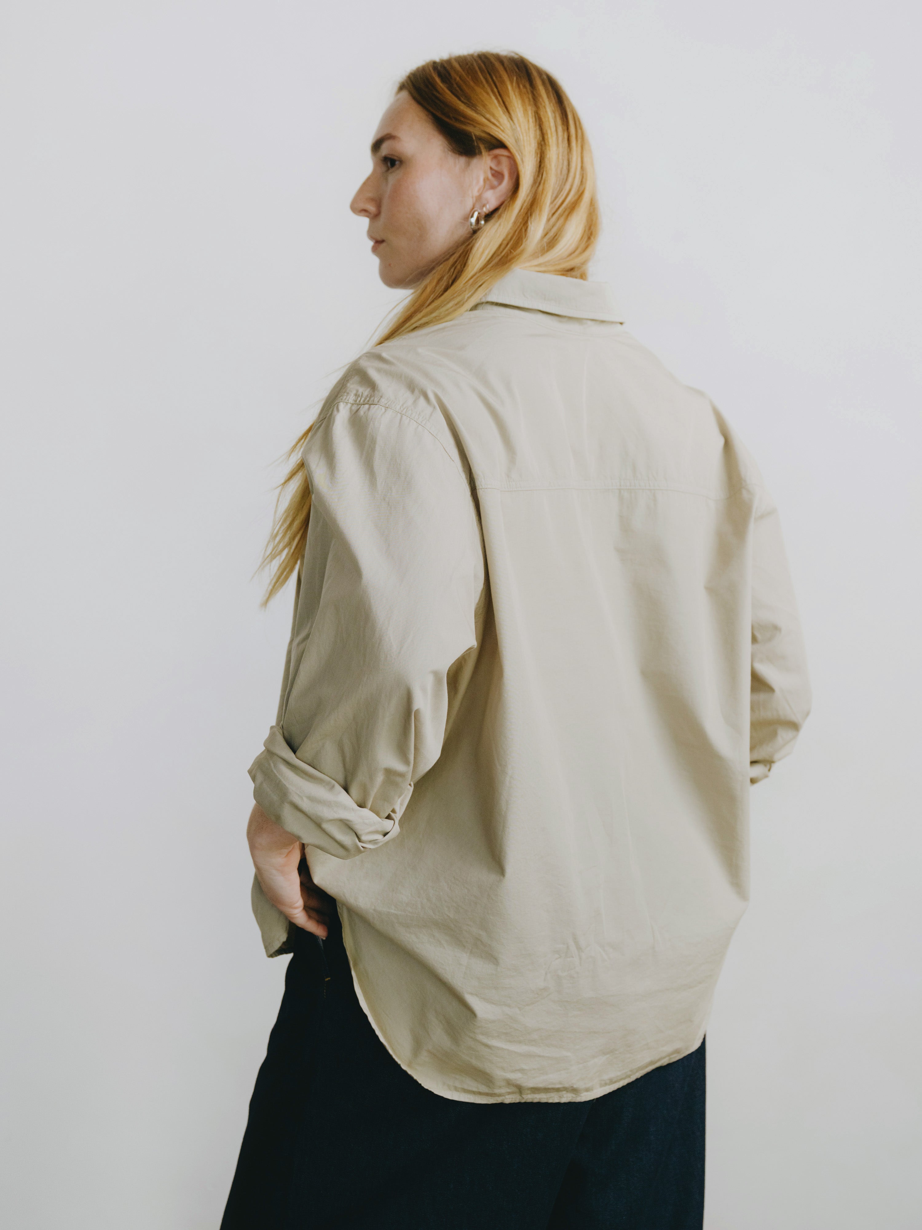Marcie Shirt, Organic Poplin, Khaki