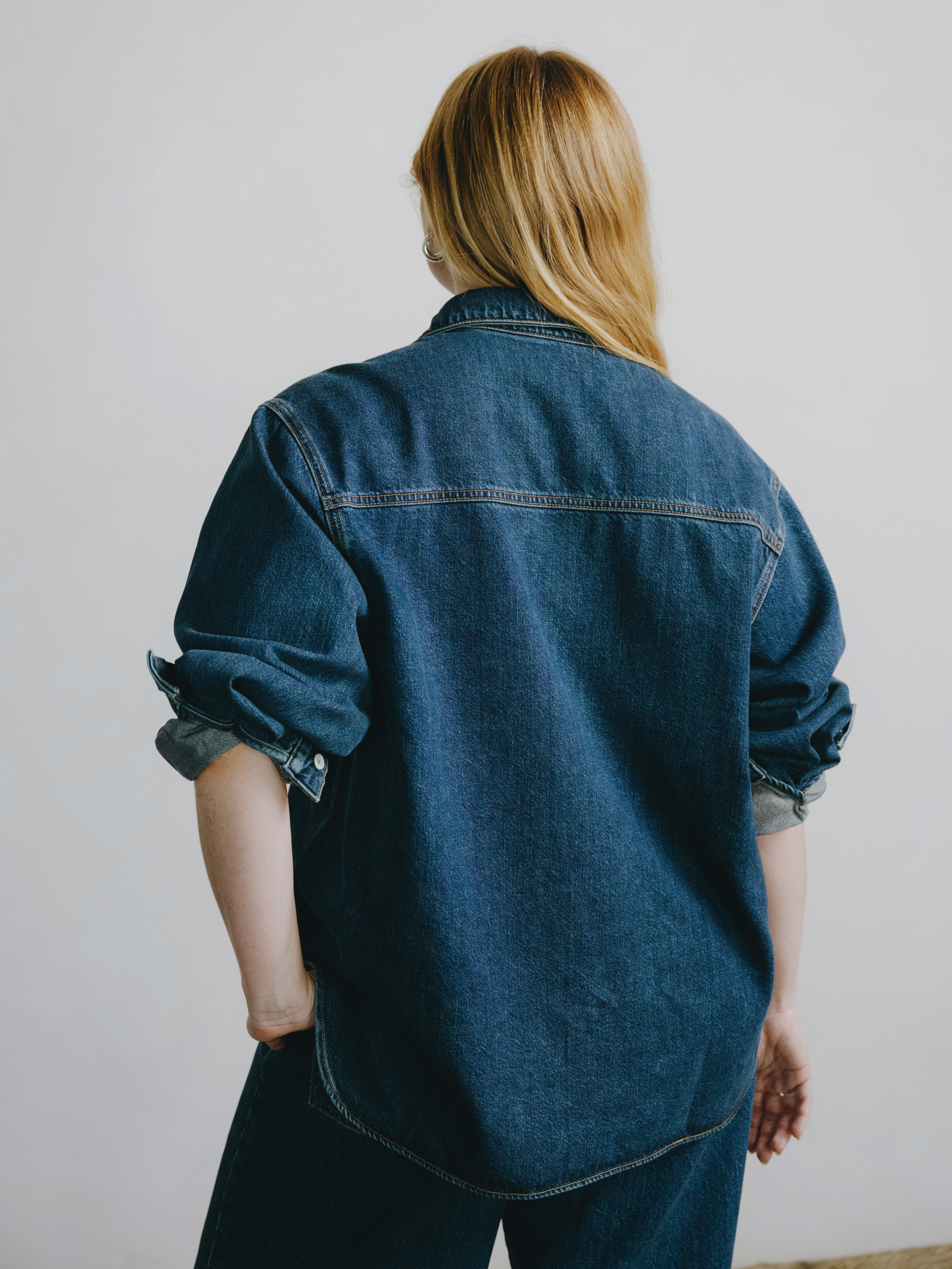 Denim Marcie Shirt, Tencel Denim, Vintage Dark