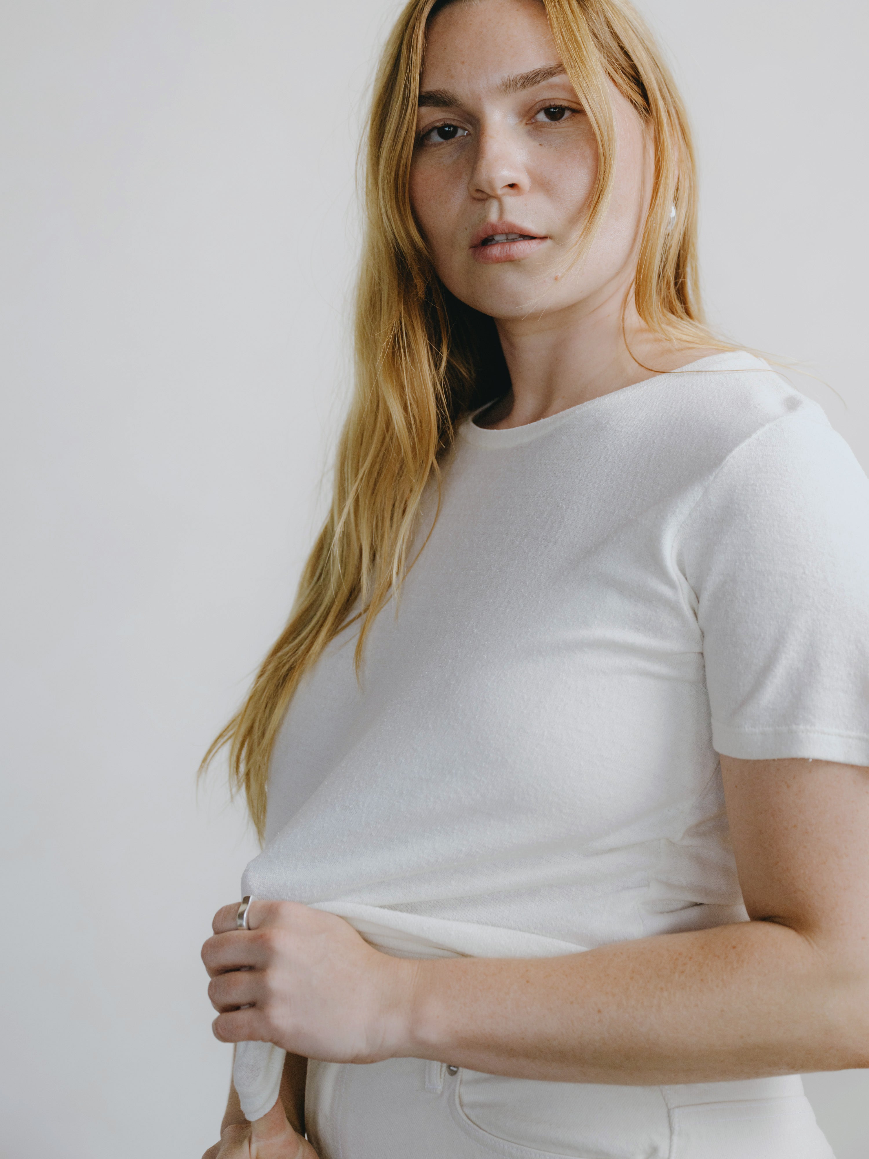 Classic Tee, Regen Silk Noil Jersey, Natural