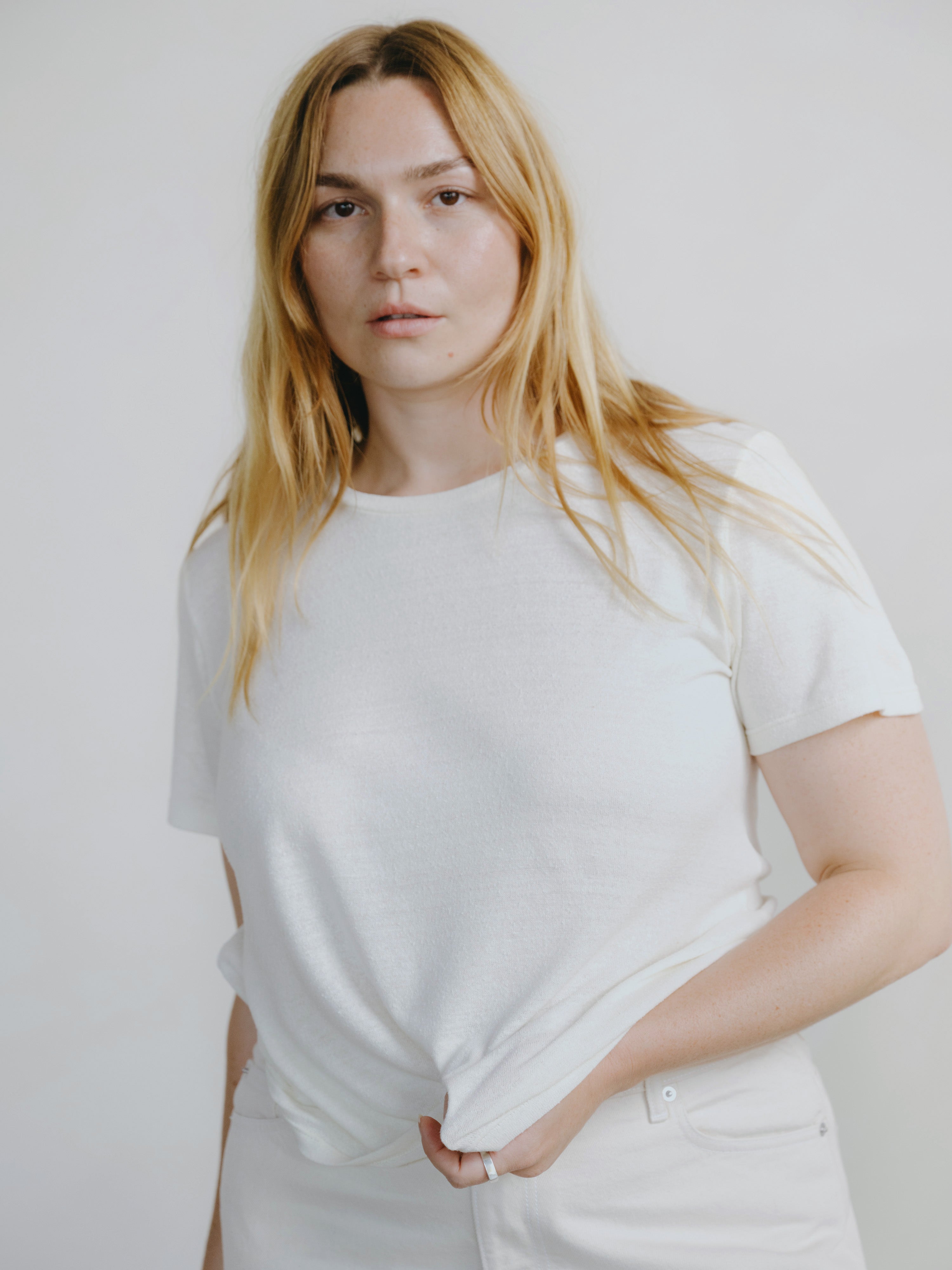 Classic Tee, Regen Silk Noil Jersey, Natural