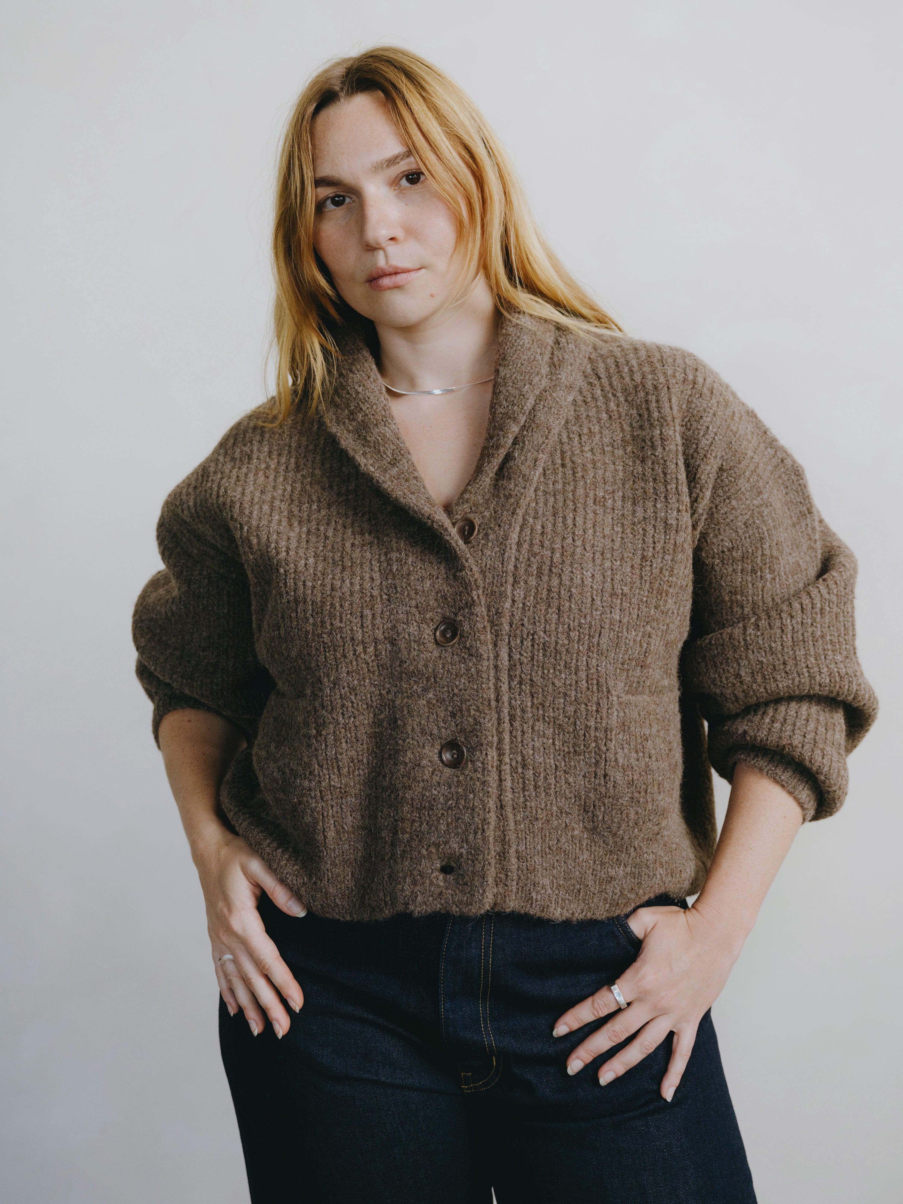 Sloan Cardigan, Alpaca Blend, Bark