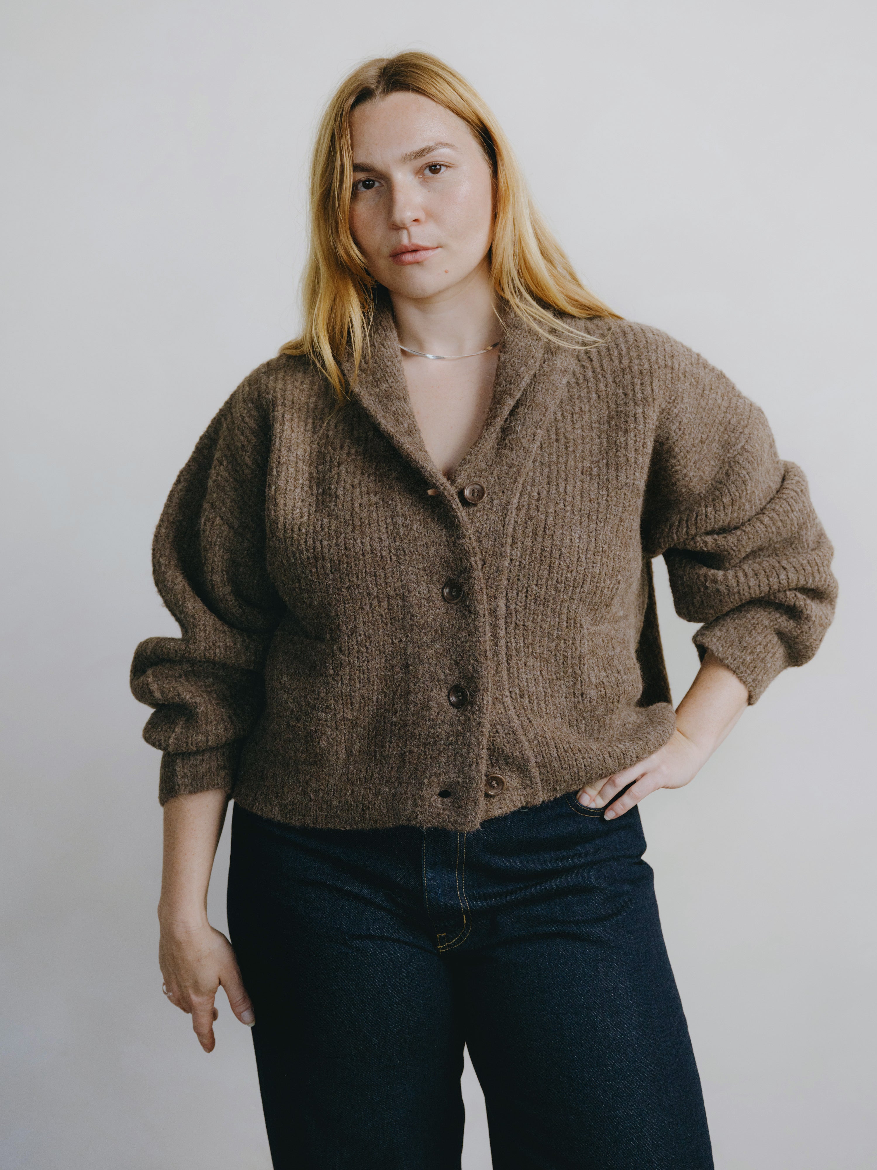 Sloan Cardigan, Alpaca Blend, Bark