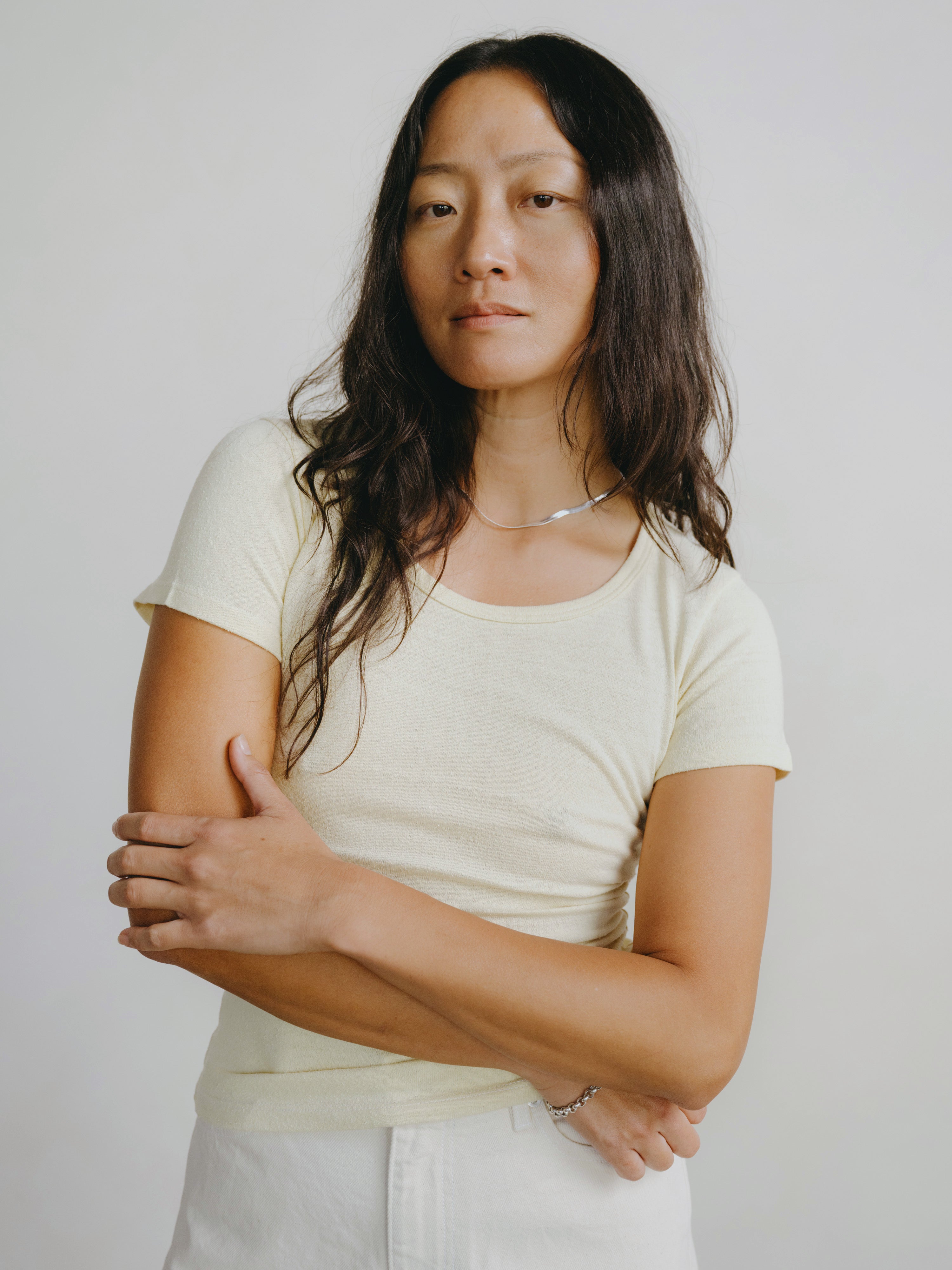 Baby Tee, Regen Silk Noil Jersey, Butter