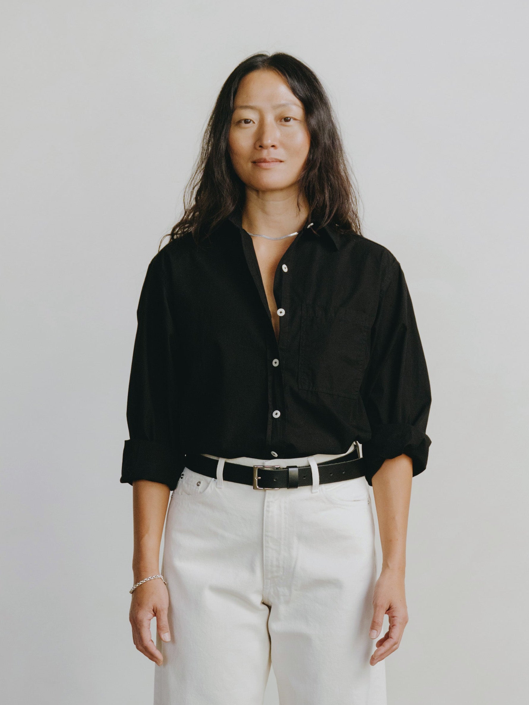 Marcie Shirt, Organic Poplin, Black