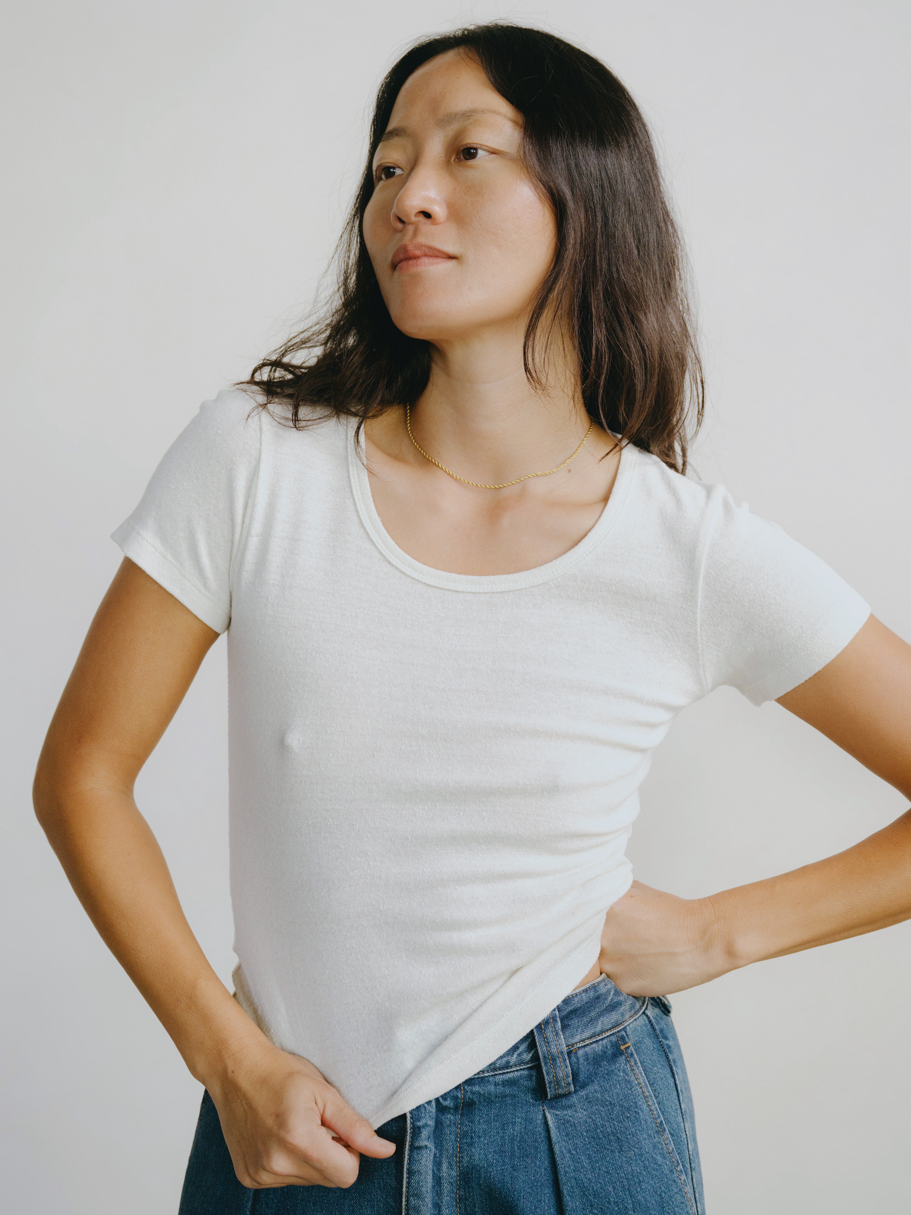 Baby Tee, Regen Silk Noil Jersey, Natural