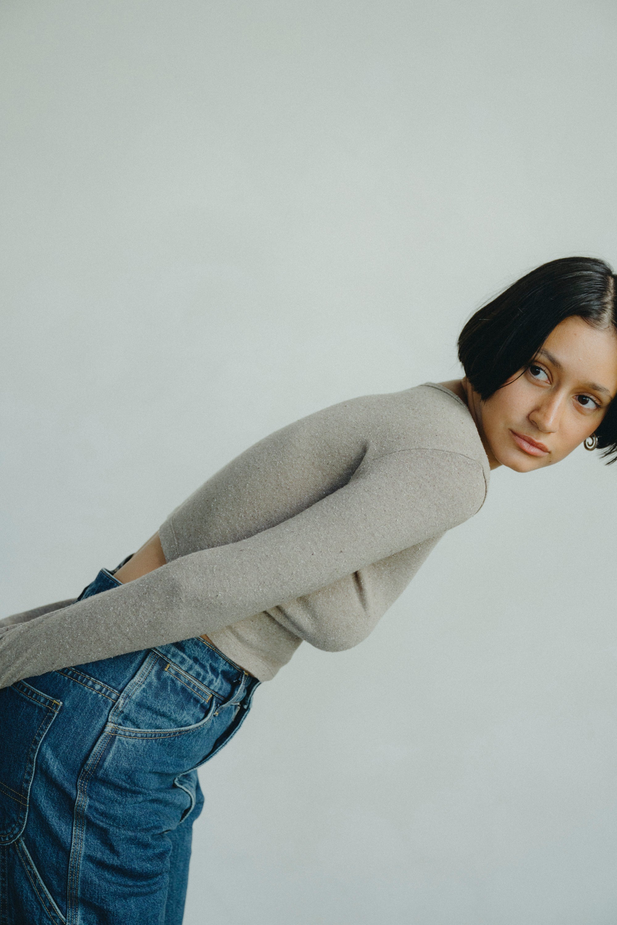 Lia Top, Regen Silk Noil Jersey, Twig Heather