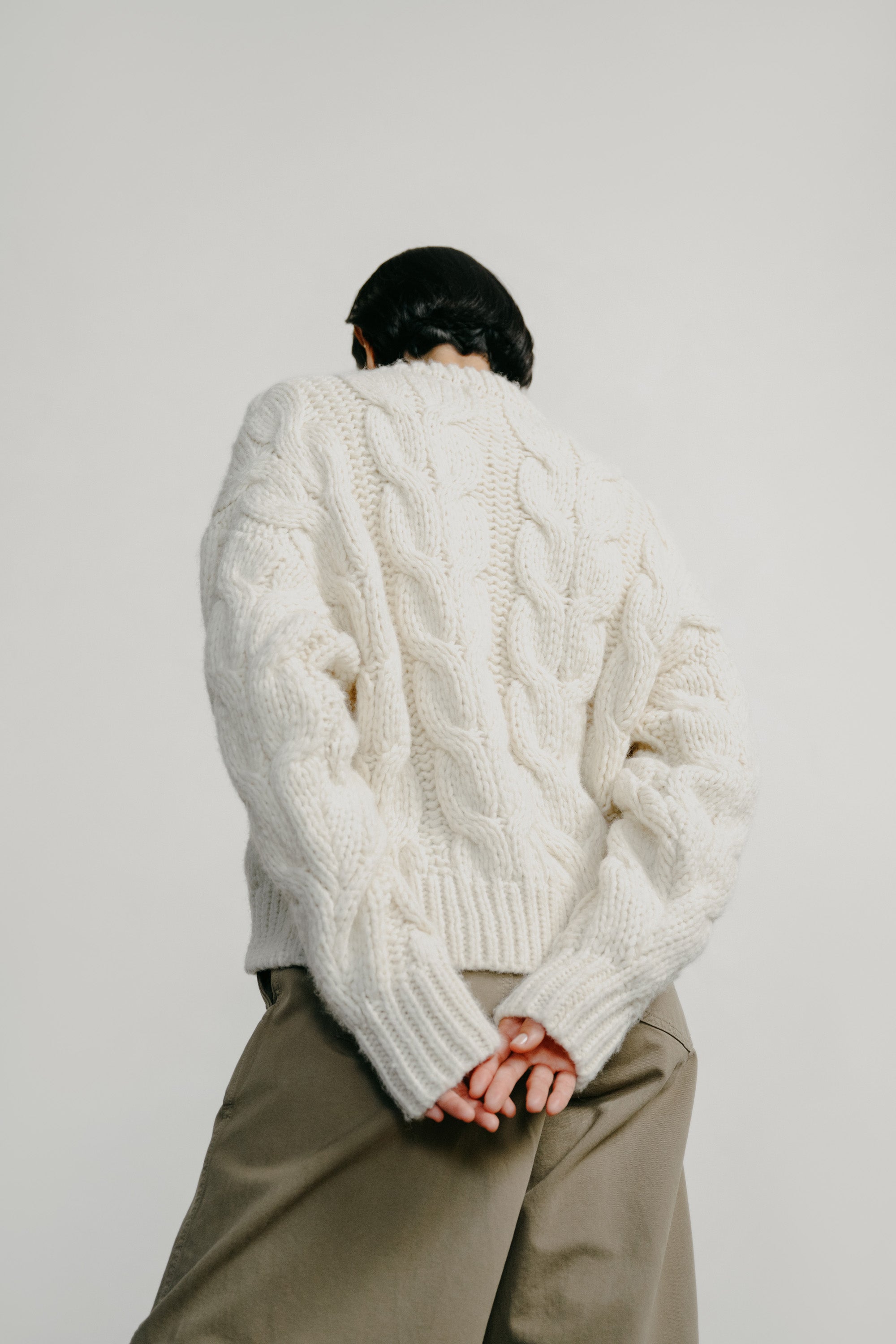 Wide Leg Chino, Organic Twill, Olive Khaki