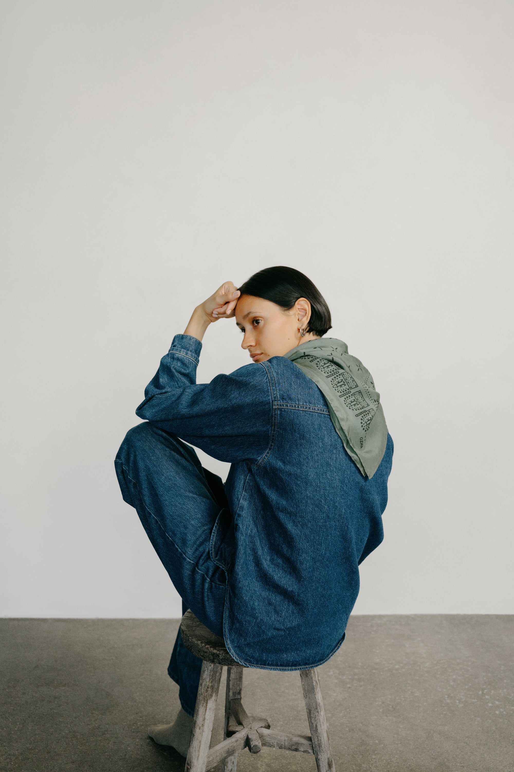 1930s Bandana, Regen Silk, Juniper