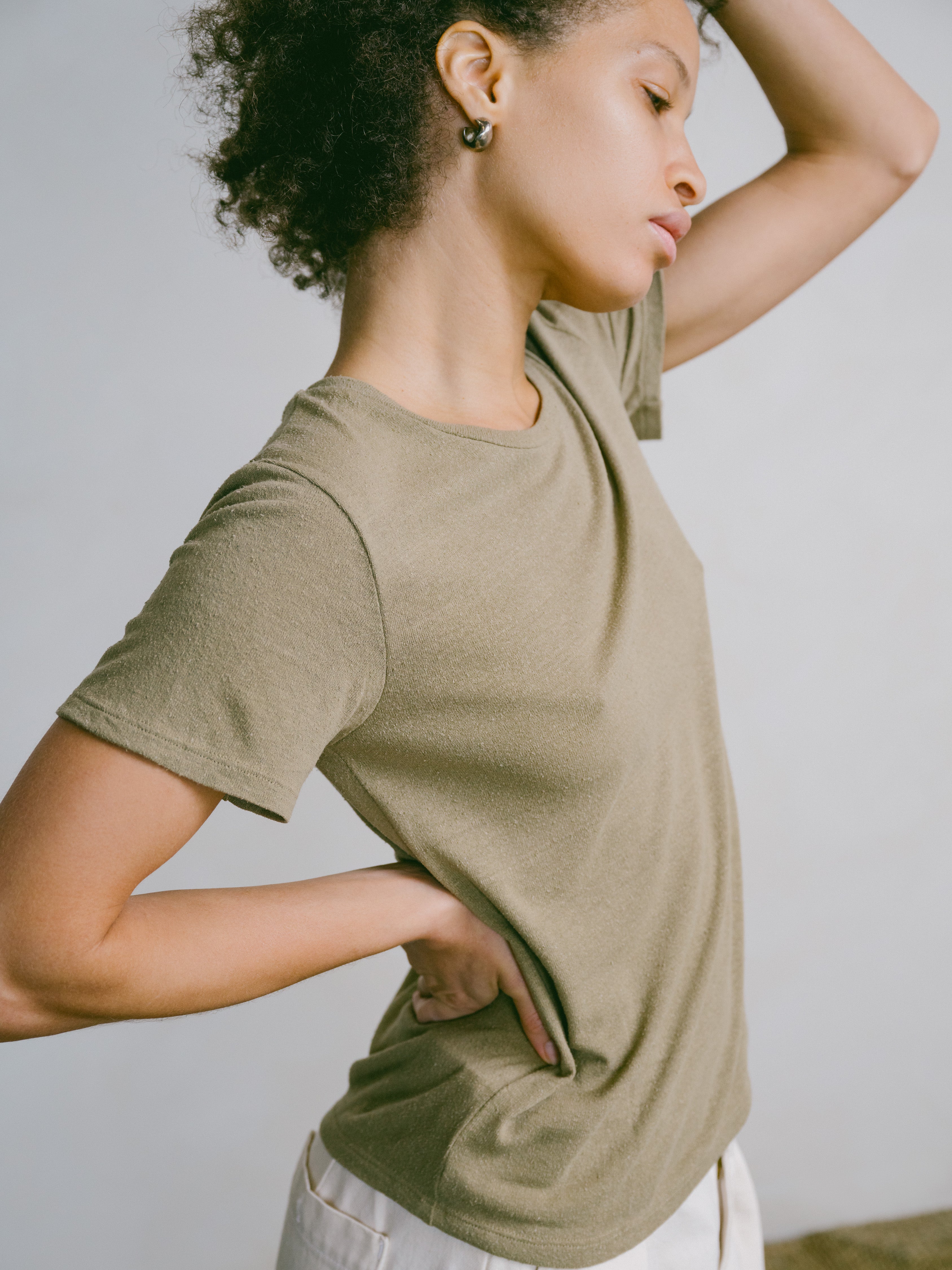 Classic Tee, Regen Silk Noil Jersey, Sage