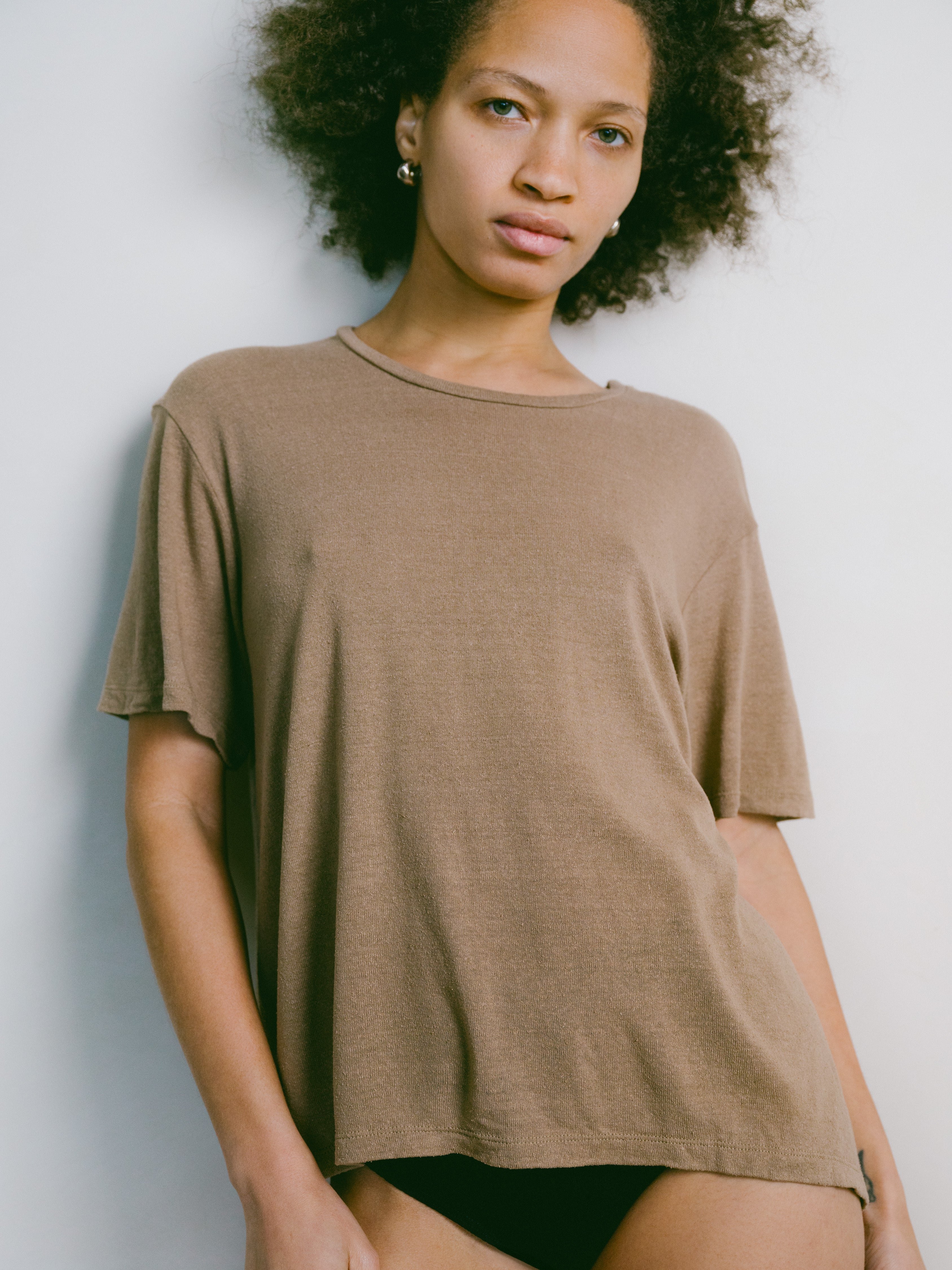 Big Tee, Regen Silk Noil Jersey, Tea